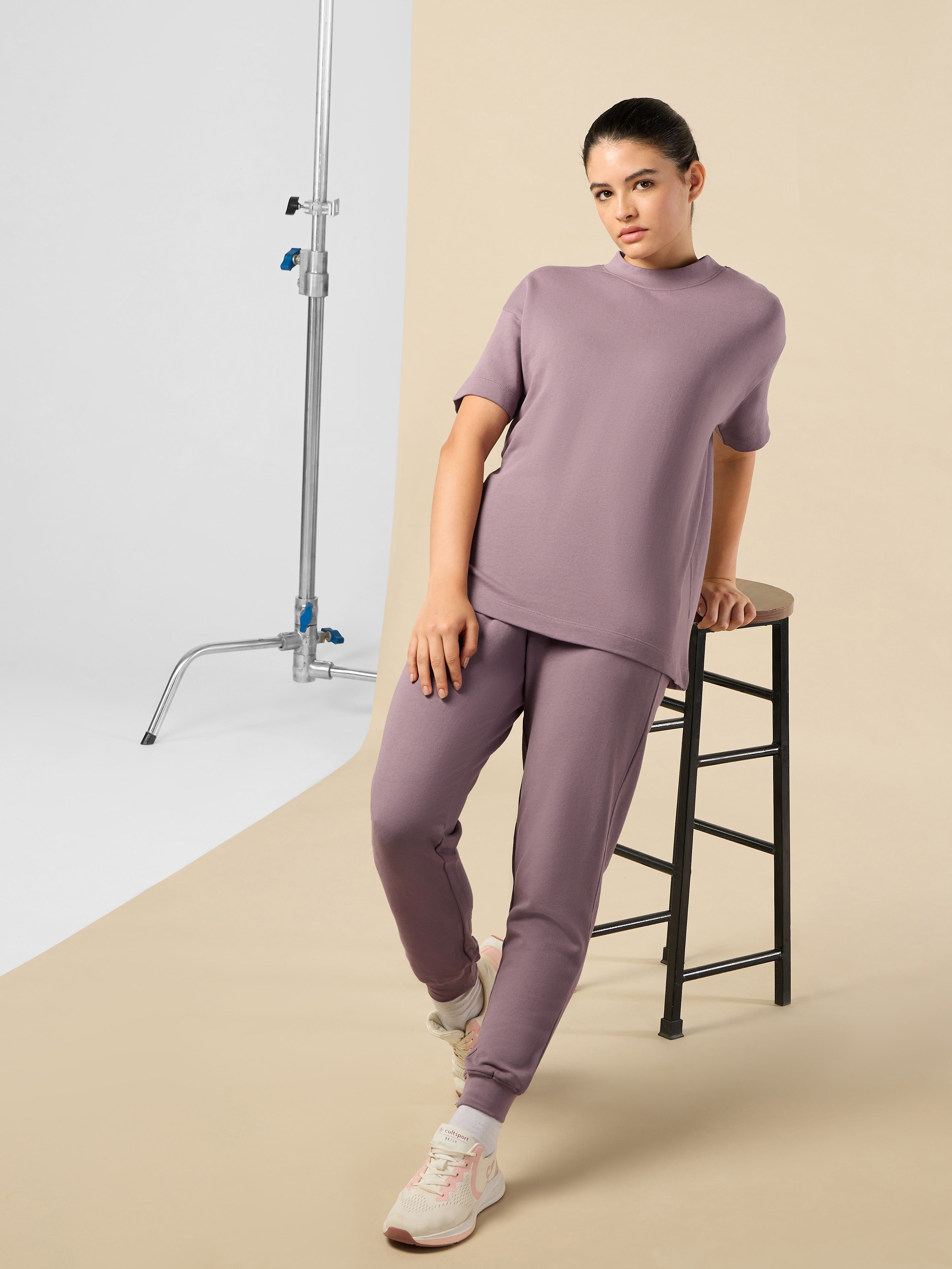 Women's Lifestyle Cotton Lavender Co-ord Set