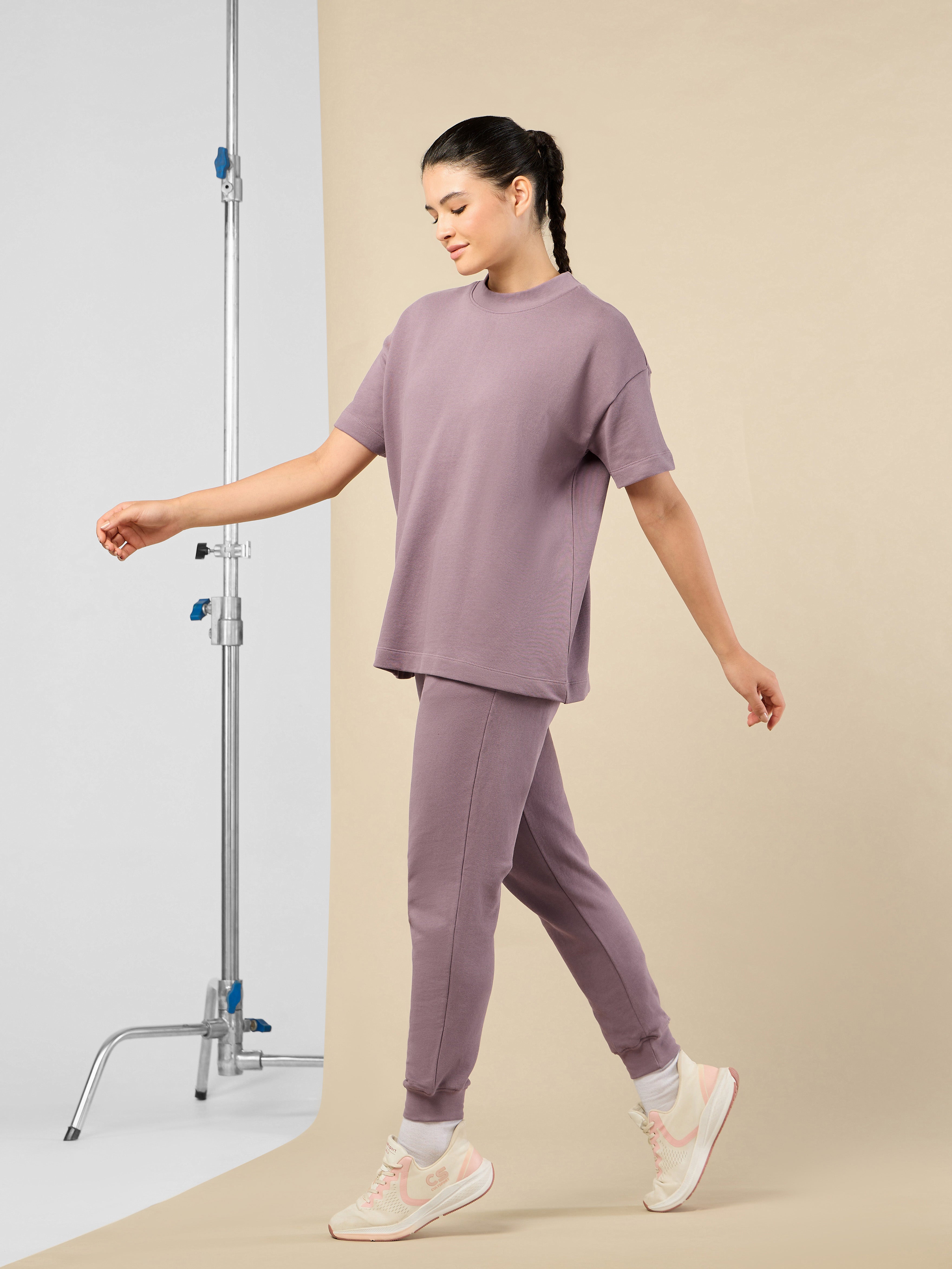 Women's Lifestyle Cotton Lavender Co-ord Set