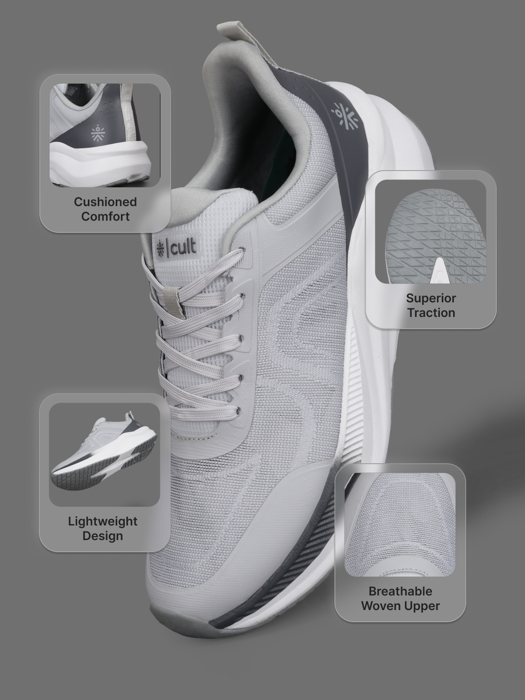 cult Men's Surge Running Shoes - L.Grey