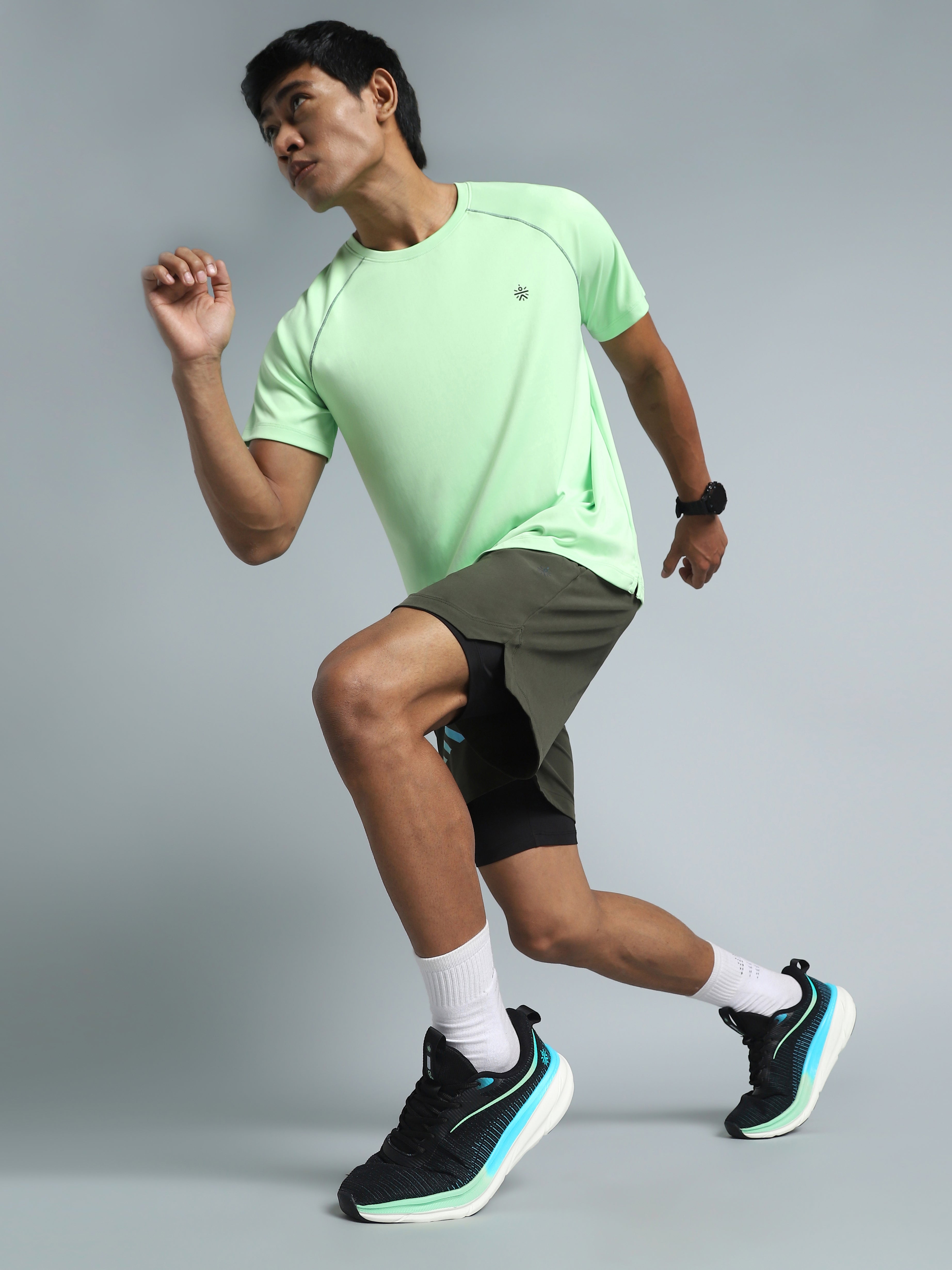 cult Men's Flytor Running Shoes - Black/Sea Green