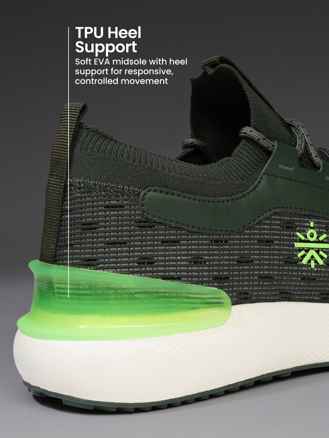 cult Men's Motive Running Shoes - Bottle Green/Neon Green