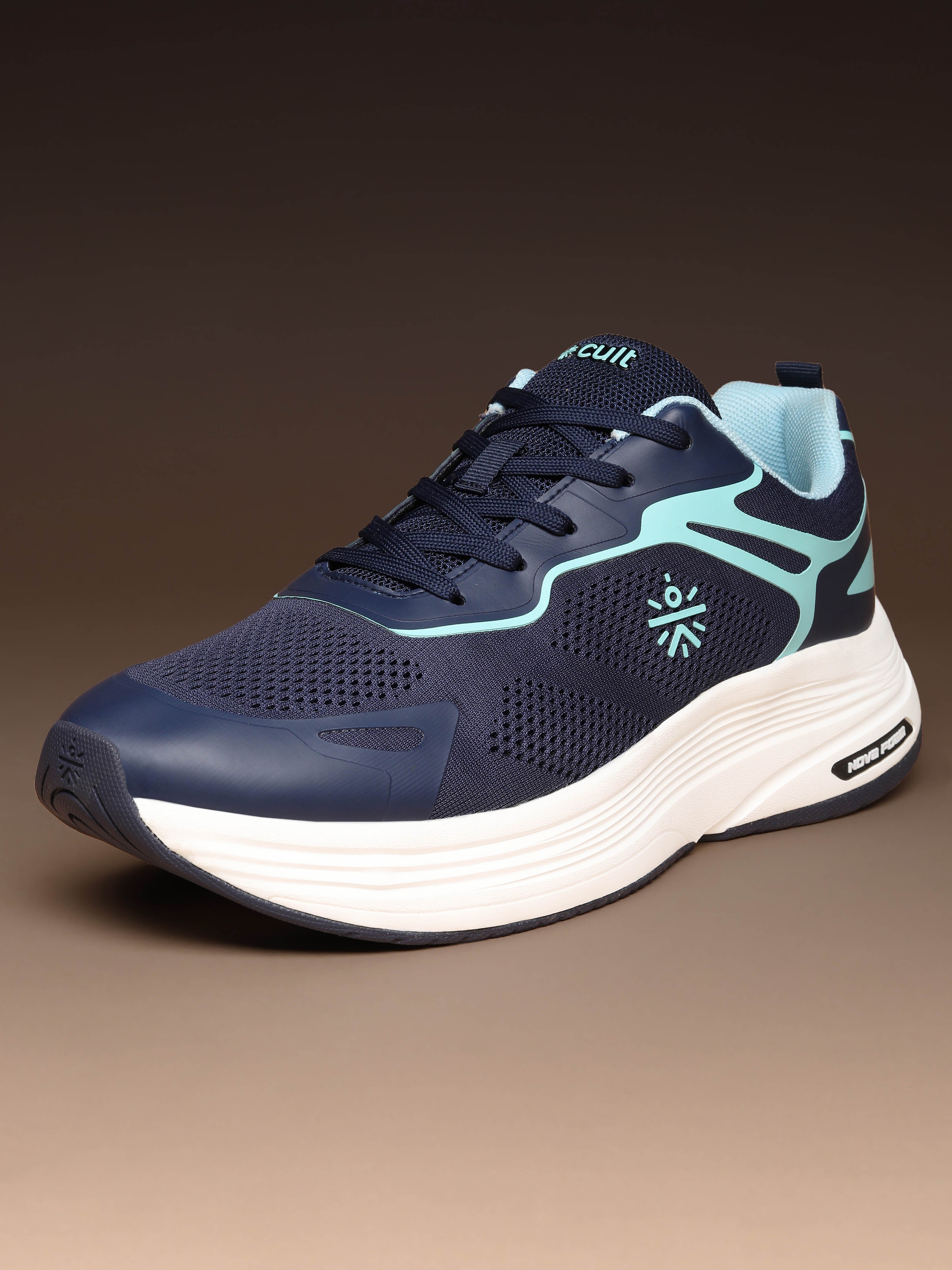 cult Men's Zyon Running Shoes with Durable Rubber Outsole & Cushioning for Runs up to 20 km - Teal/Mint