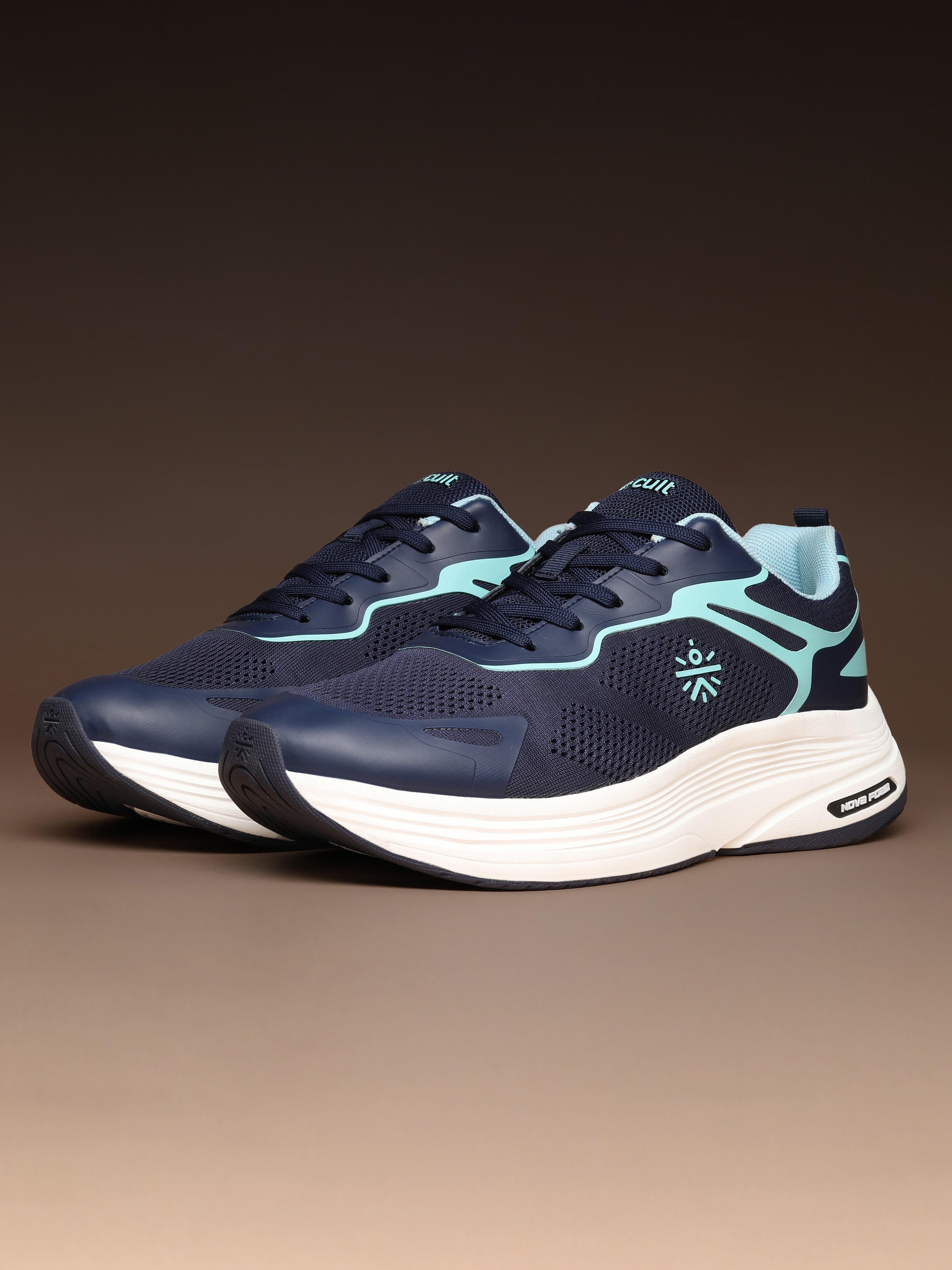 cult Men's Zyon Running Shoes with Durable Rubber Outsole & Cushioning for Runs up to 20 km - Teal/Mint