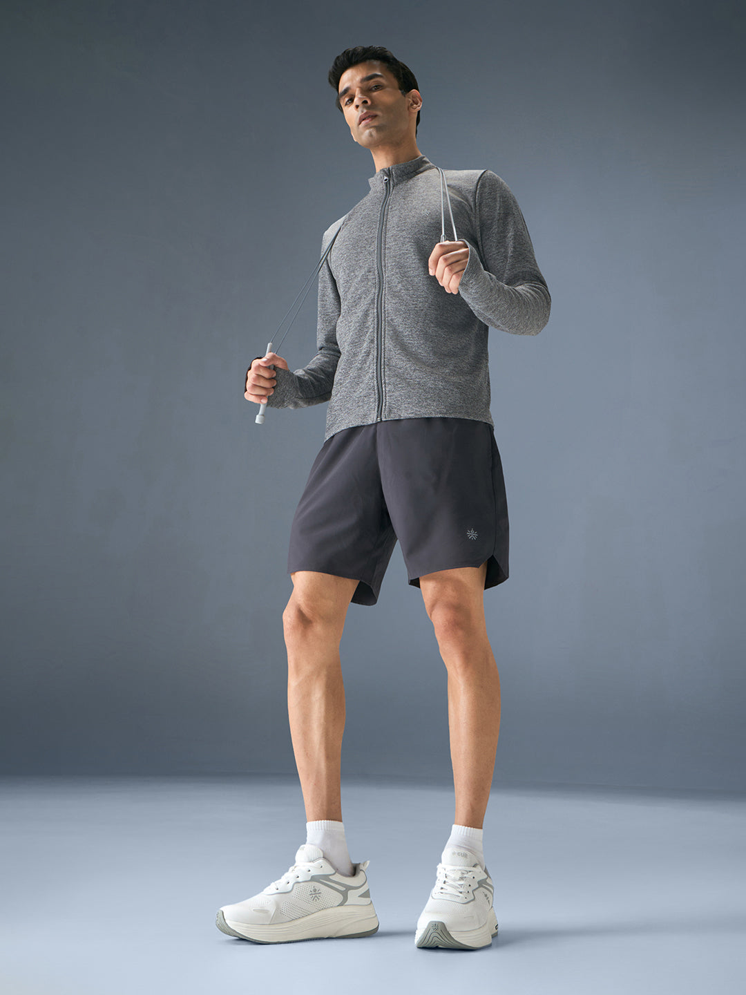 cult Men's Zyon Running Shoes with Durable Rubber Outsole & Cushioning for Runs up to 20 km - White/L.Grey