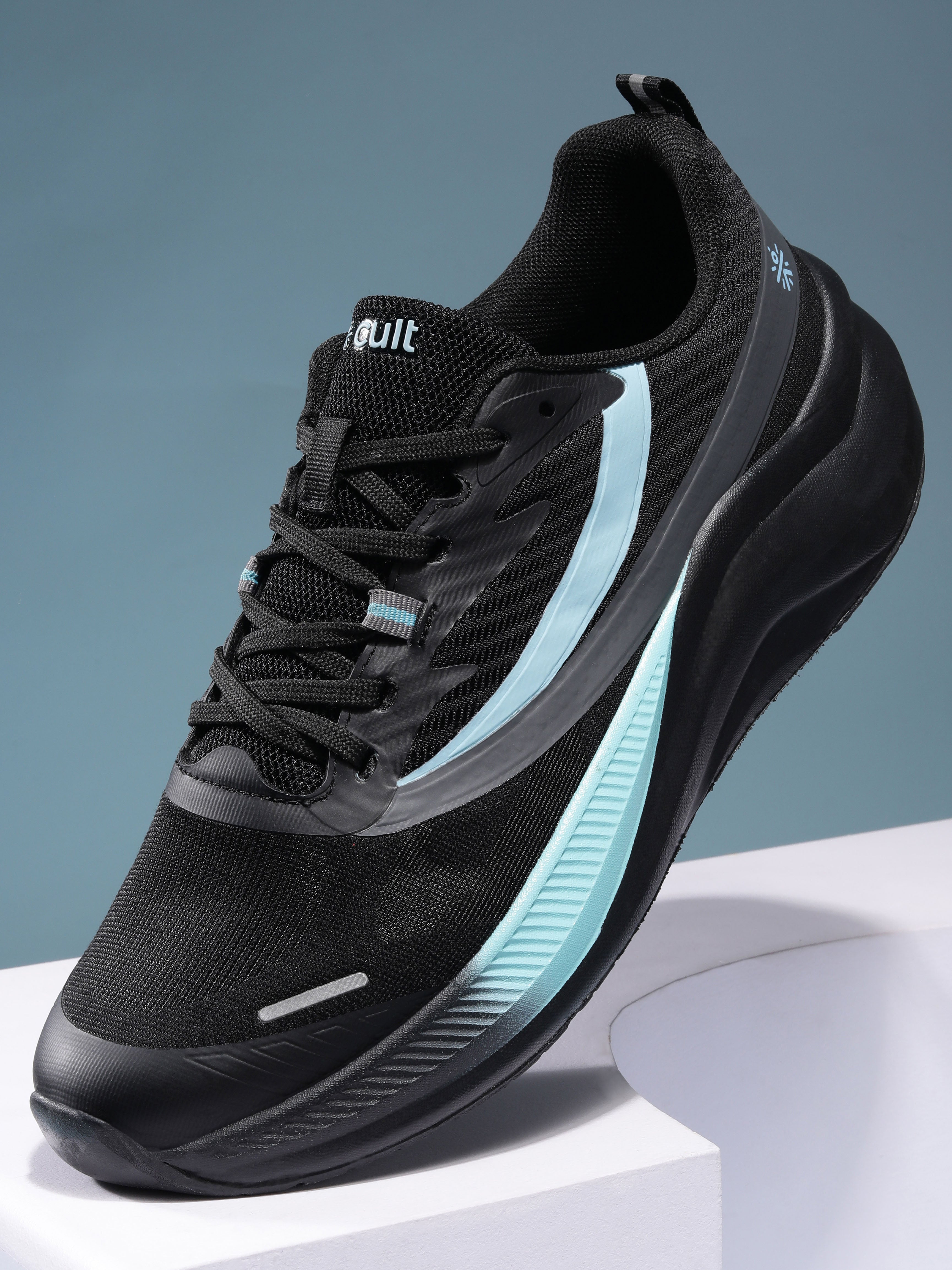 cult Men's Envo Running Shoes - Black/Aqua