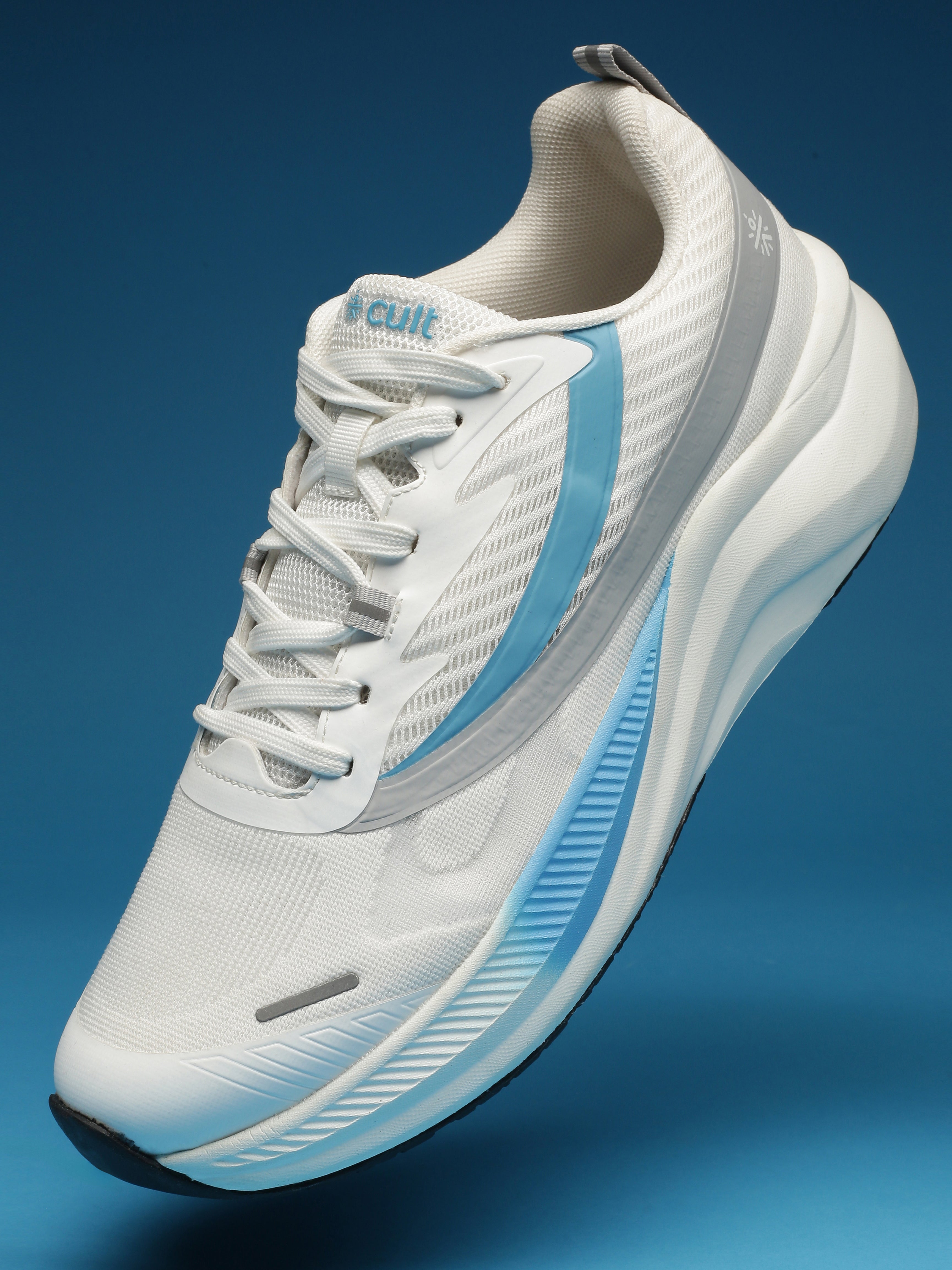 cult Men's Envo Running Shoes - White/Sky Blue