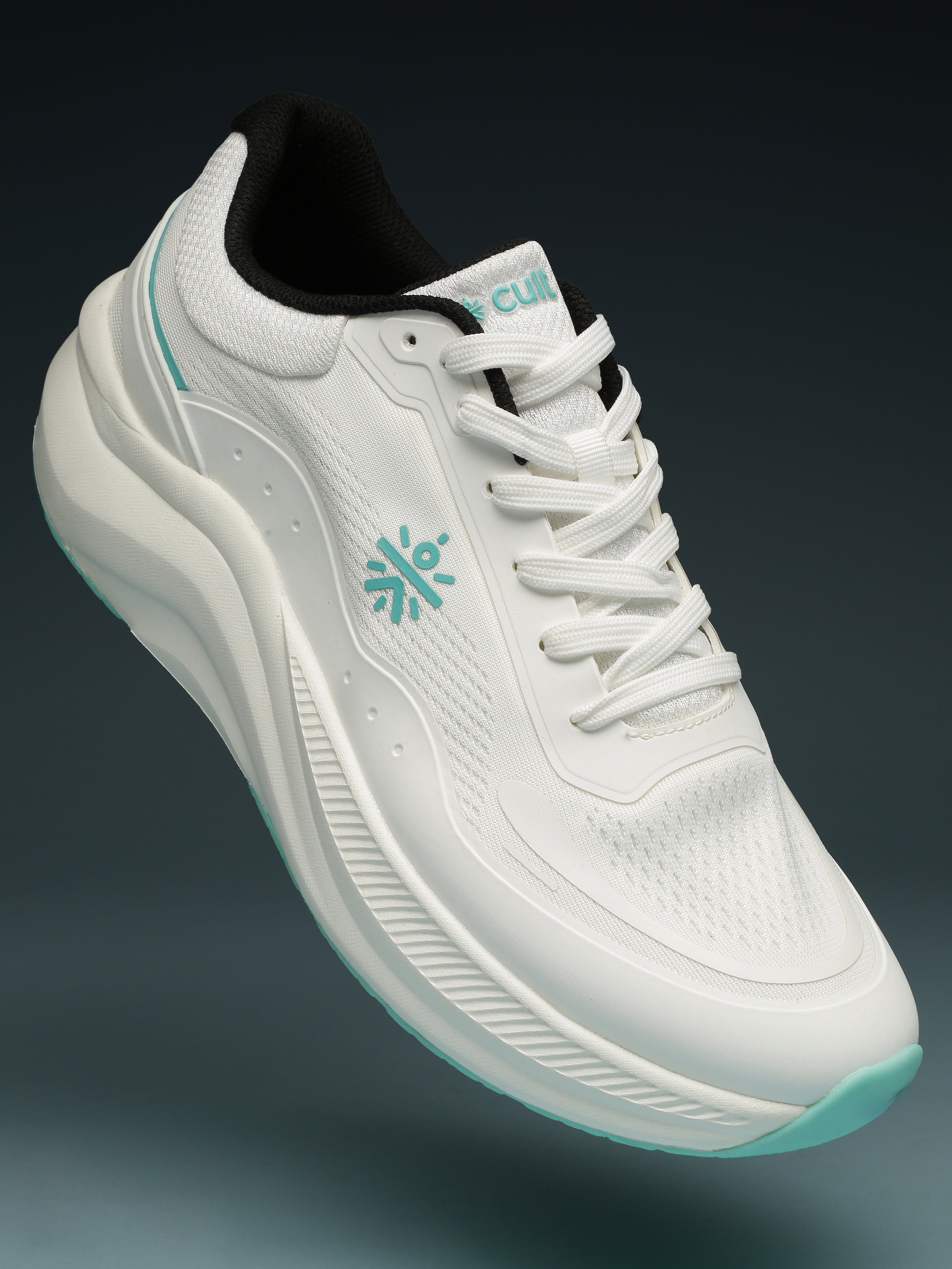 cult Men's FlowPro Running Shoes - White/Sea Green
