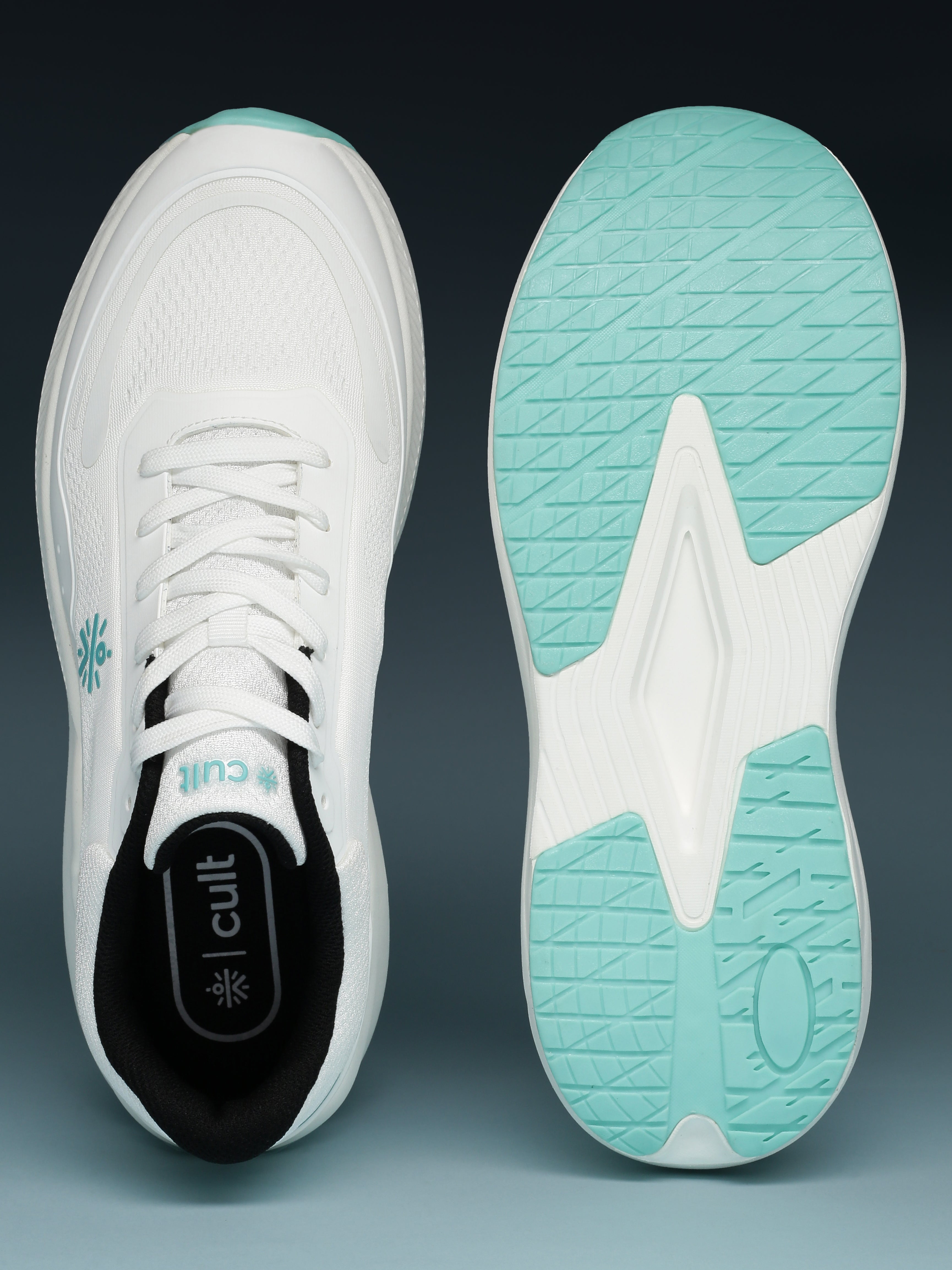 cult Men's FlowPro Running Shoes - White/Sea Green