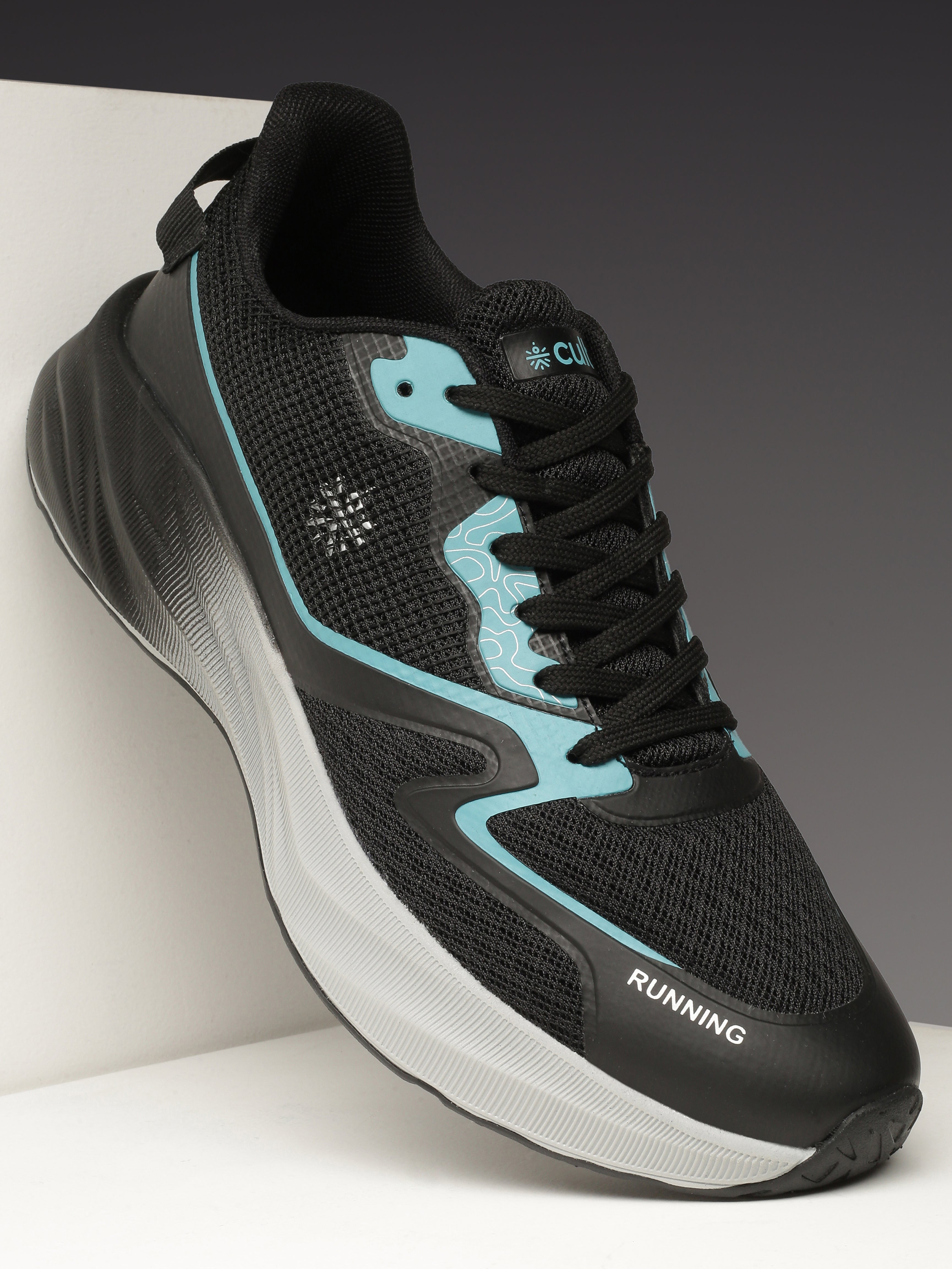 cult Men's Nitro Running Shoes - Black/Sea Green