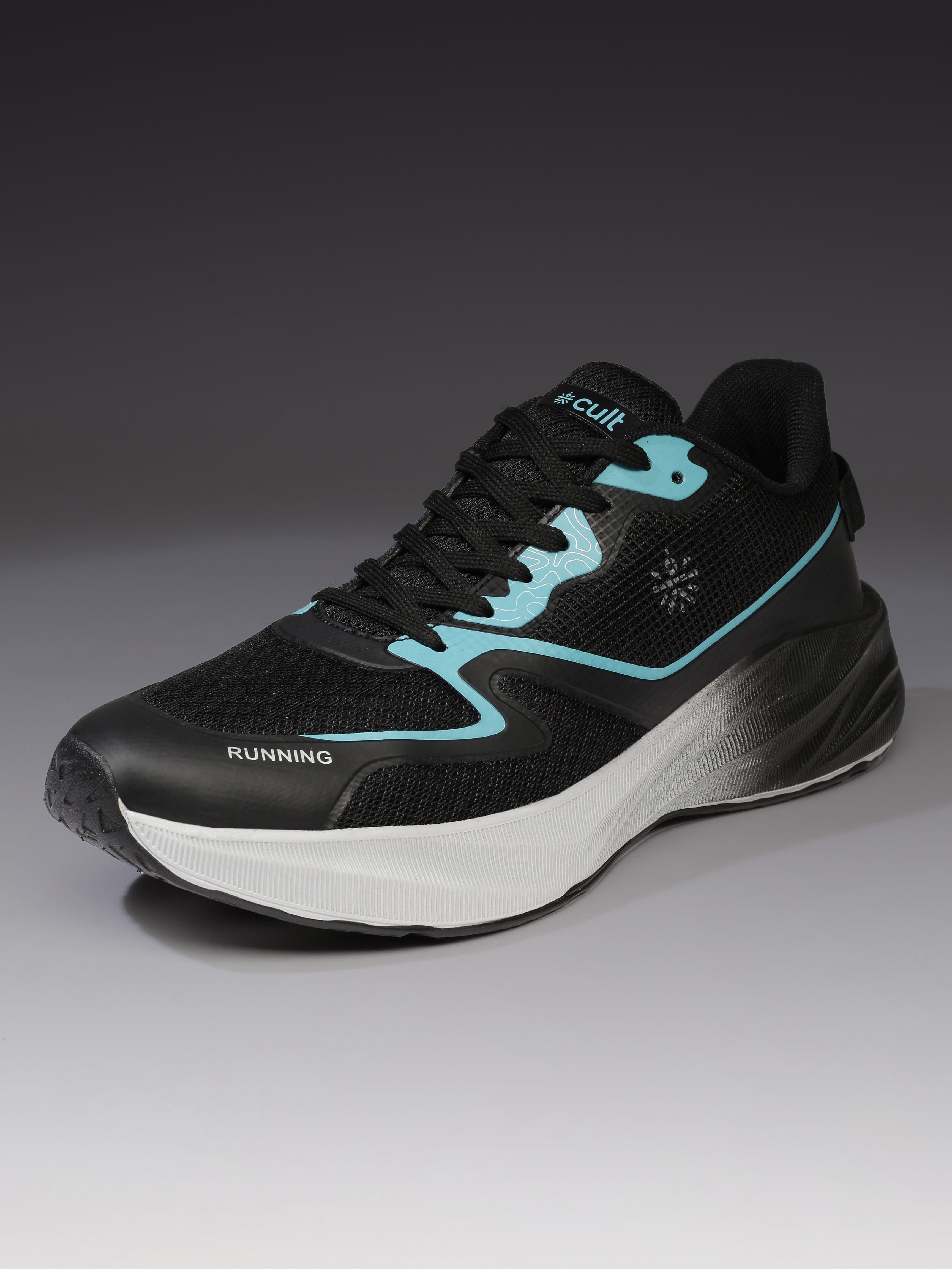 cult Men's Nitro Running Shoes - Black/Sea Green
