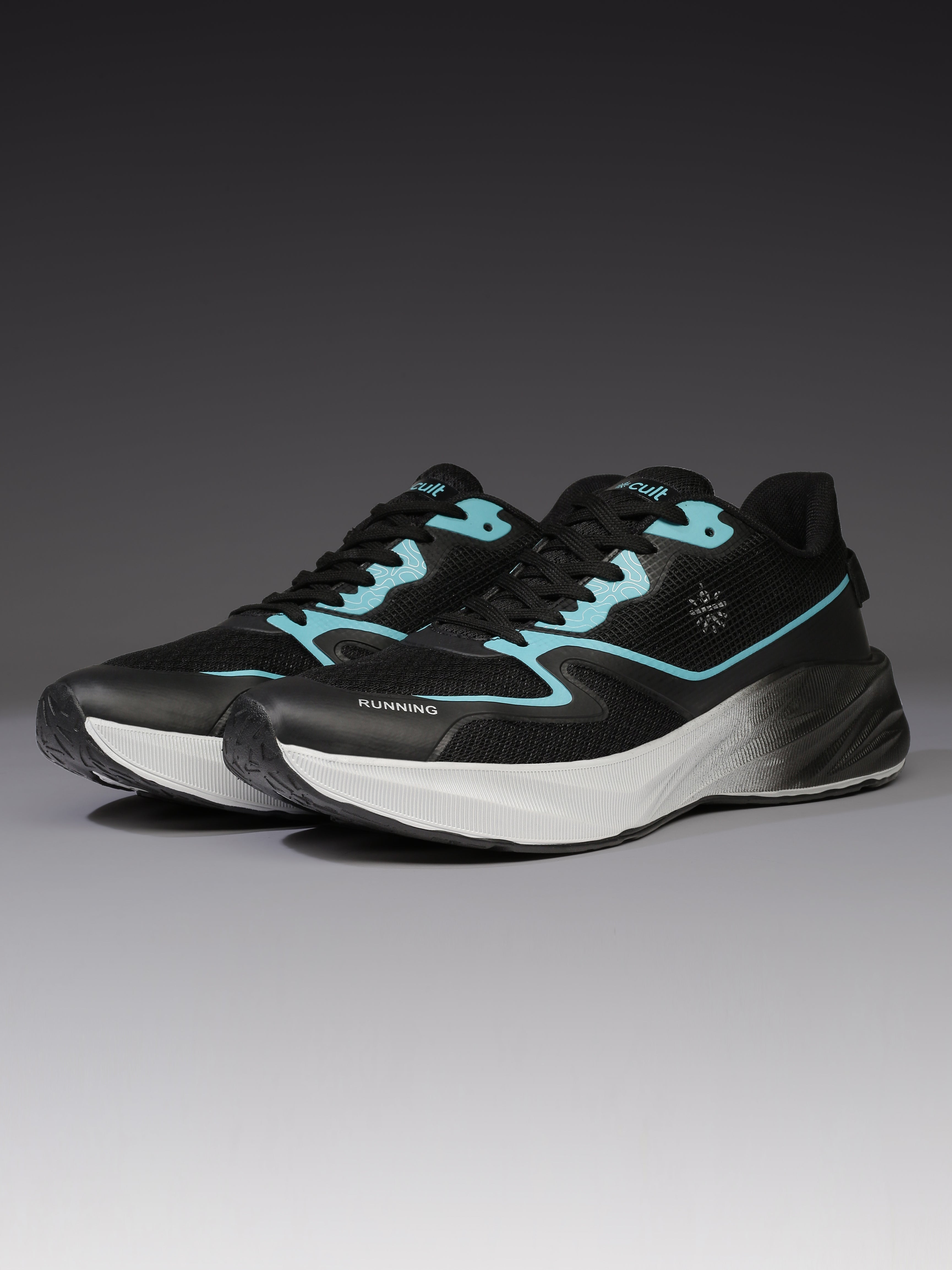 cult Men's Nitro Running Shoes - Black/Sea Green