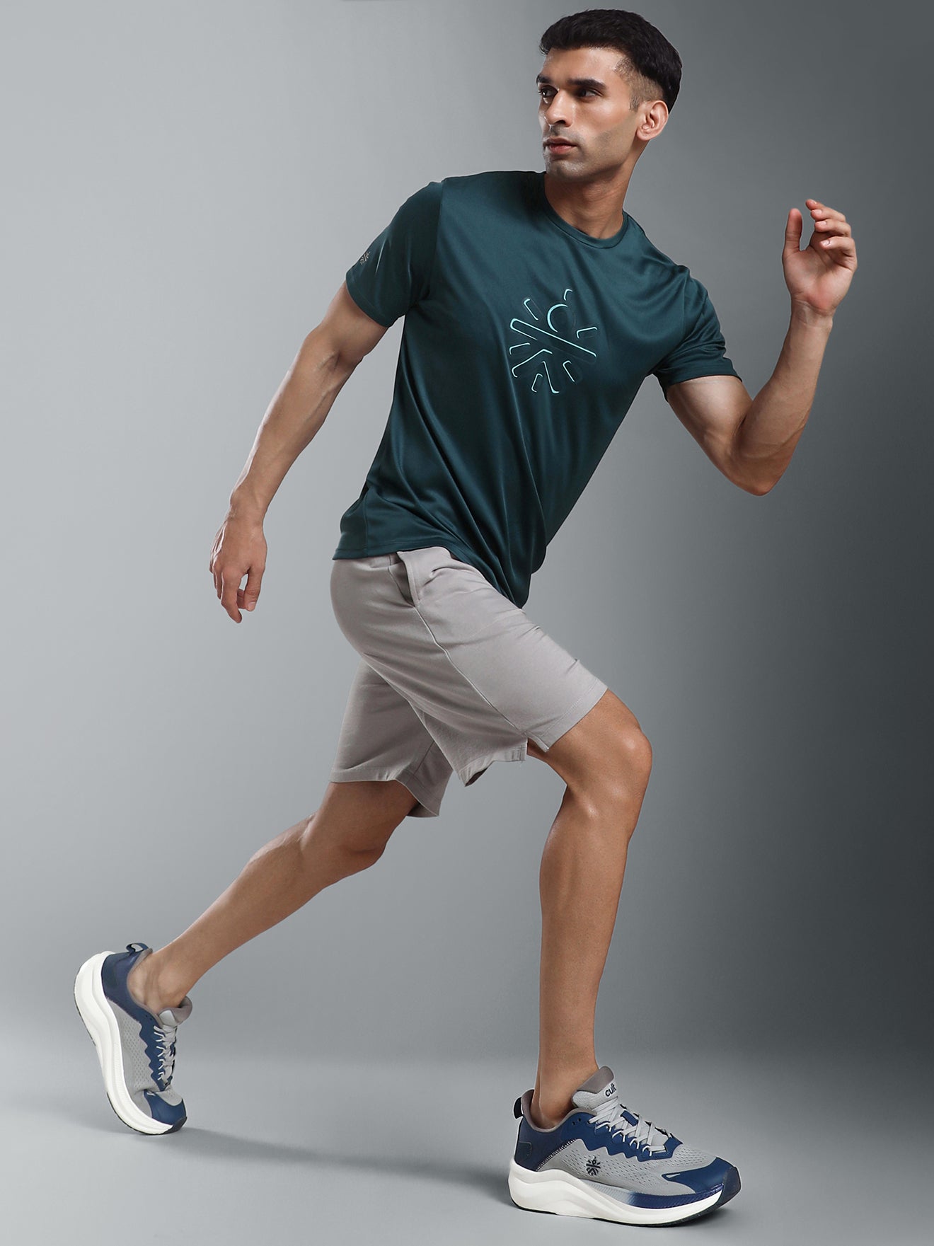 cult Men's Zeon Running Shoes - L.Grey/Teal