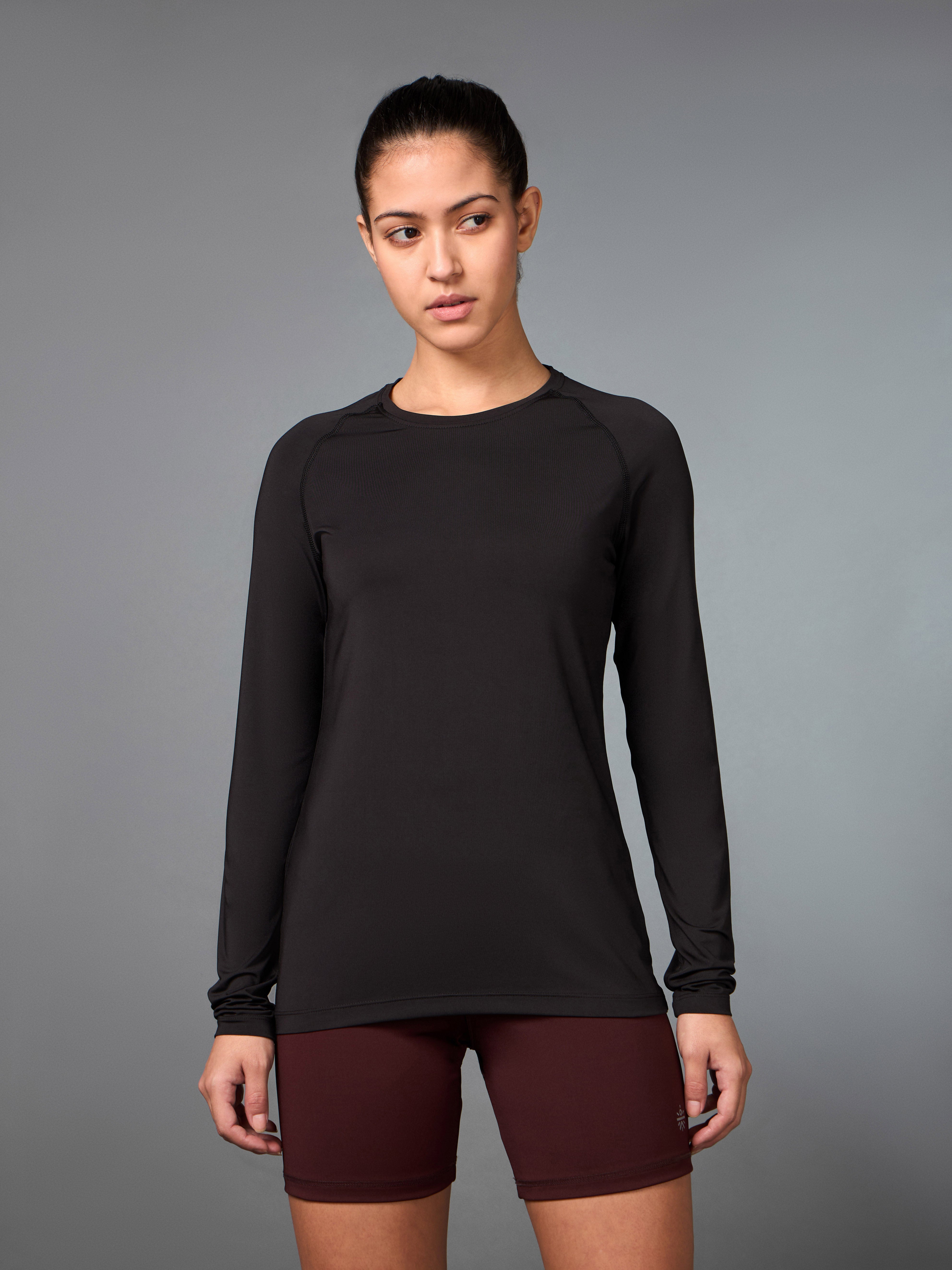 Women's Base Layer Black Compression Running Top
