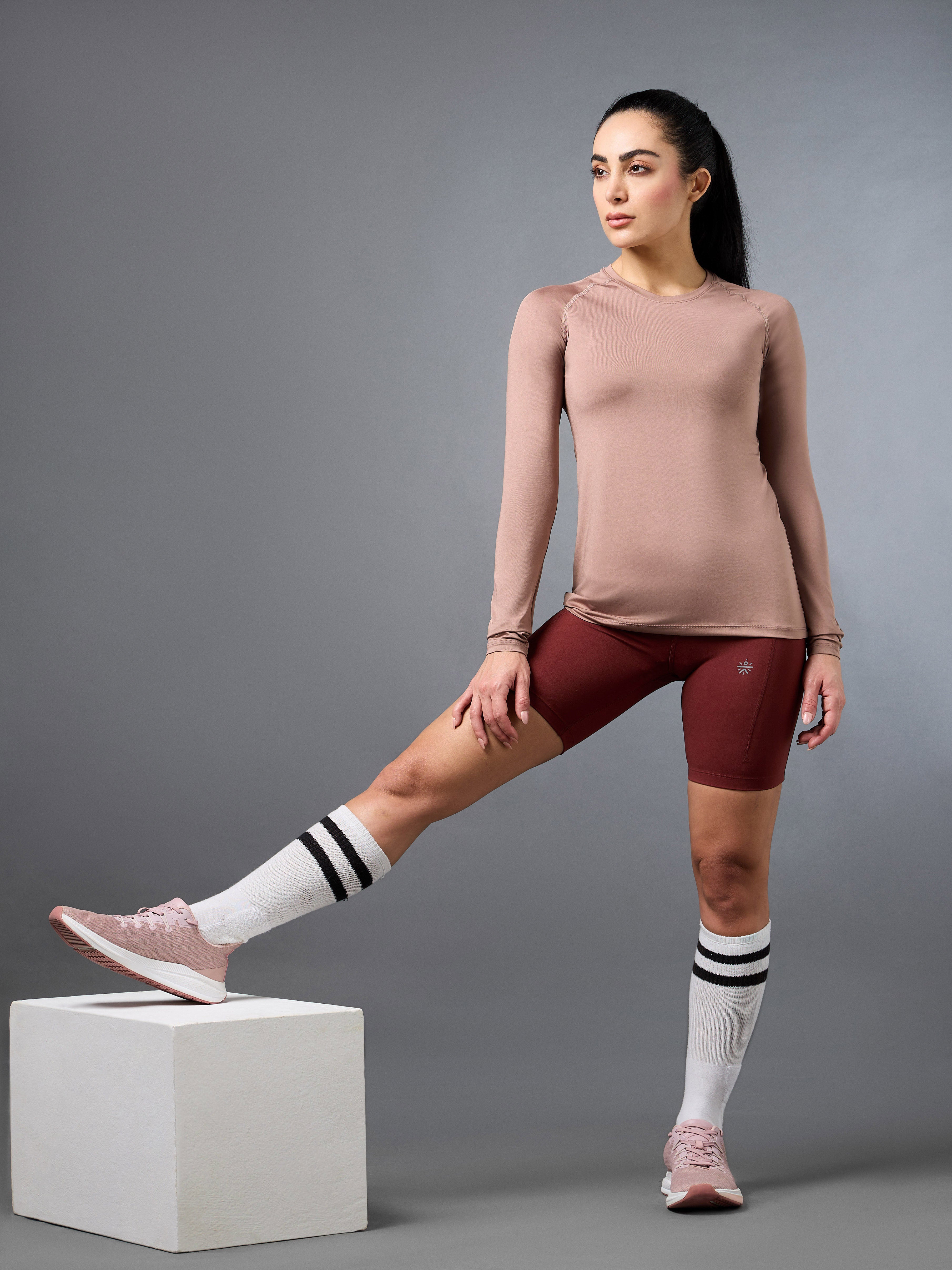 Women's Base Layer Pink Compression Running Top