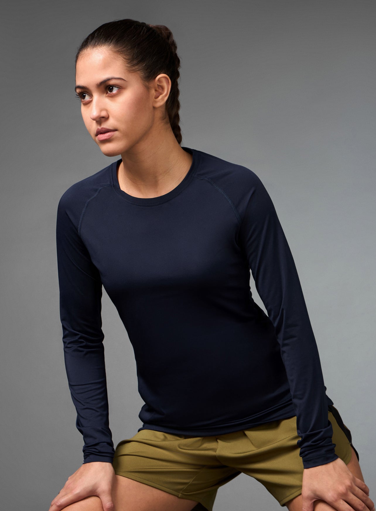 Women's Base Layer Navy Compression Running Top