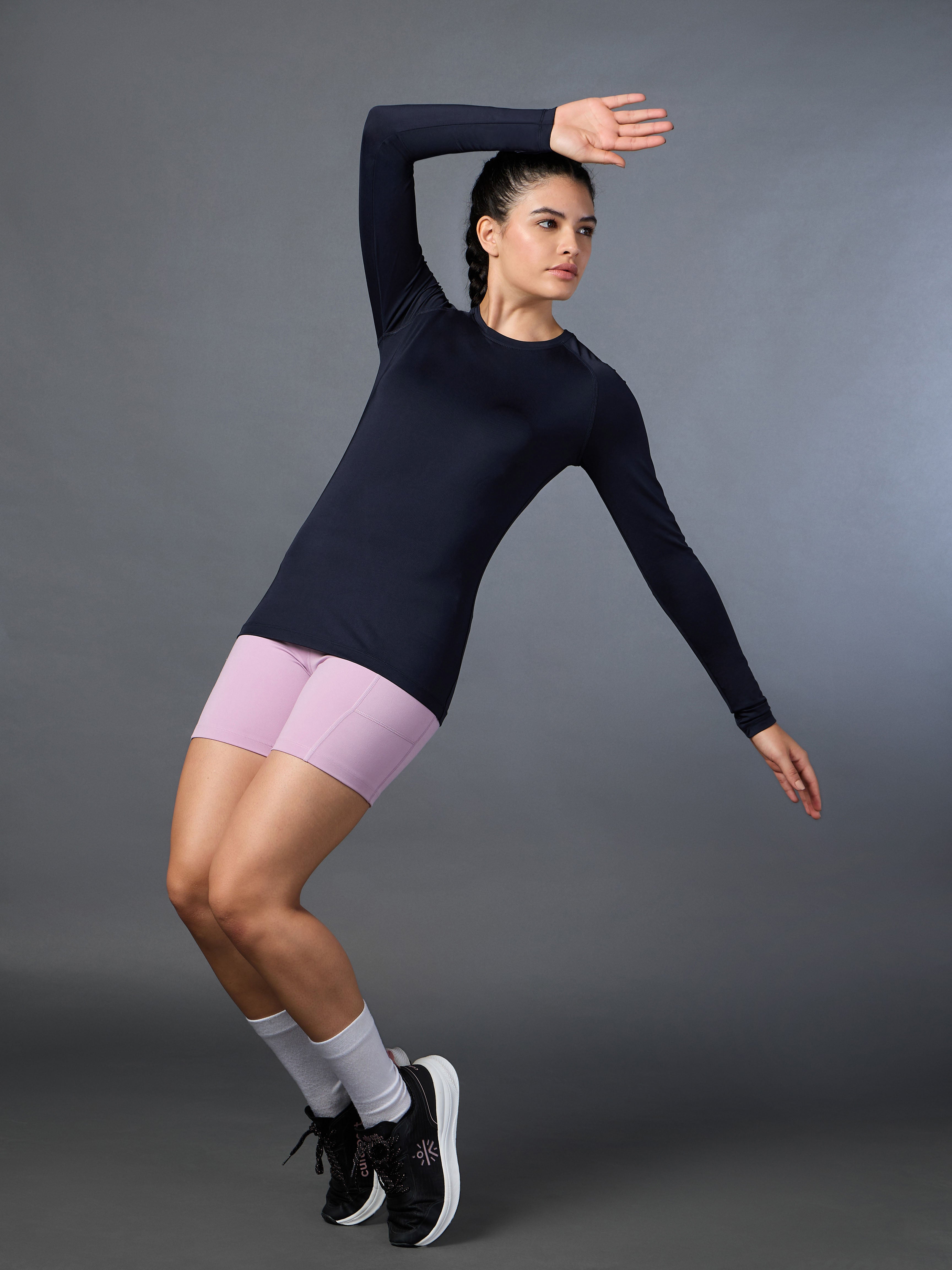 Women's Base Layer Navy Compression Running Top