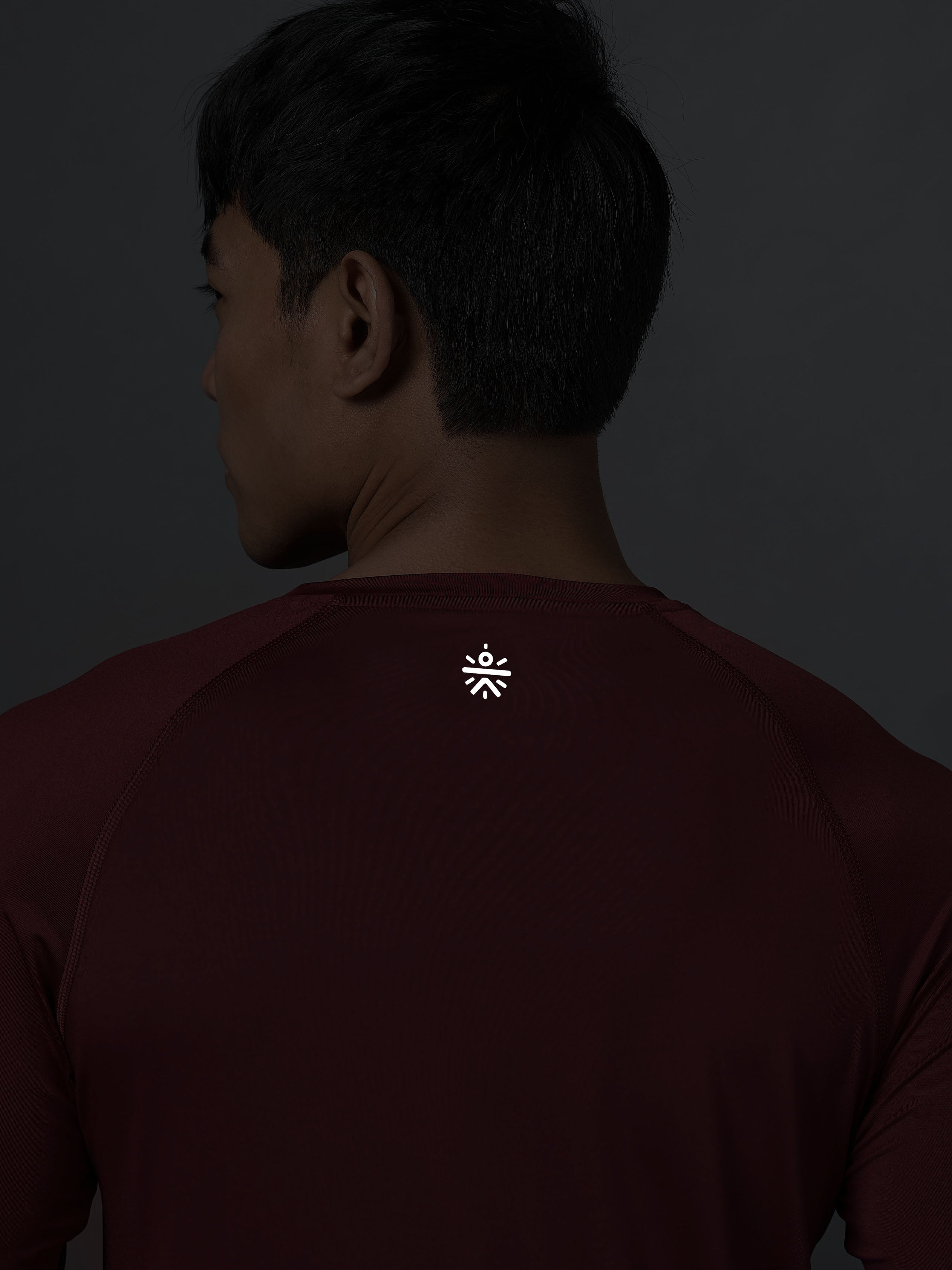 Men's Maroon Base Layer Run Full Sleeve Slim Fit T-shirt