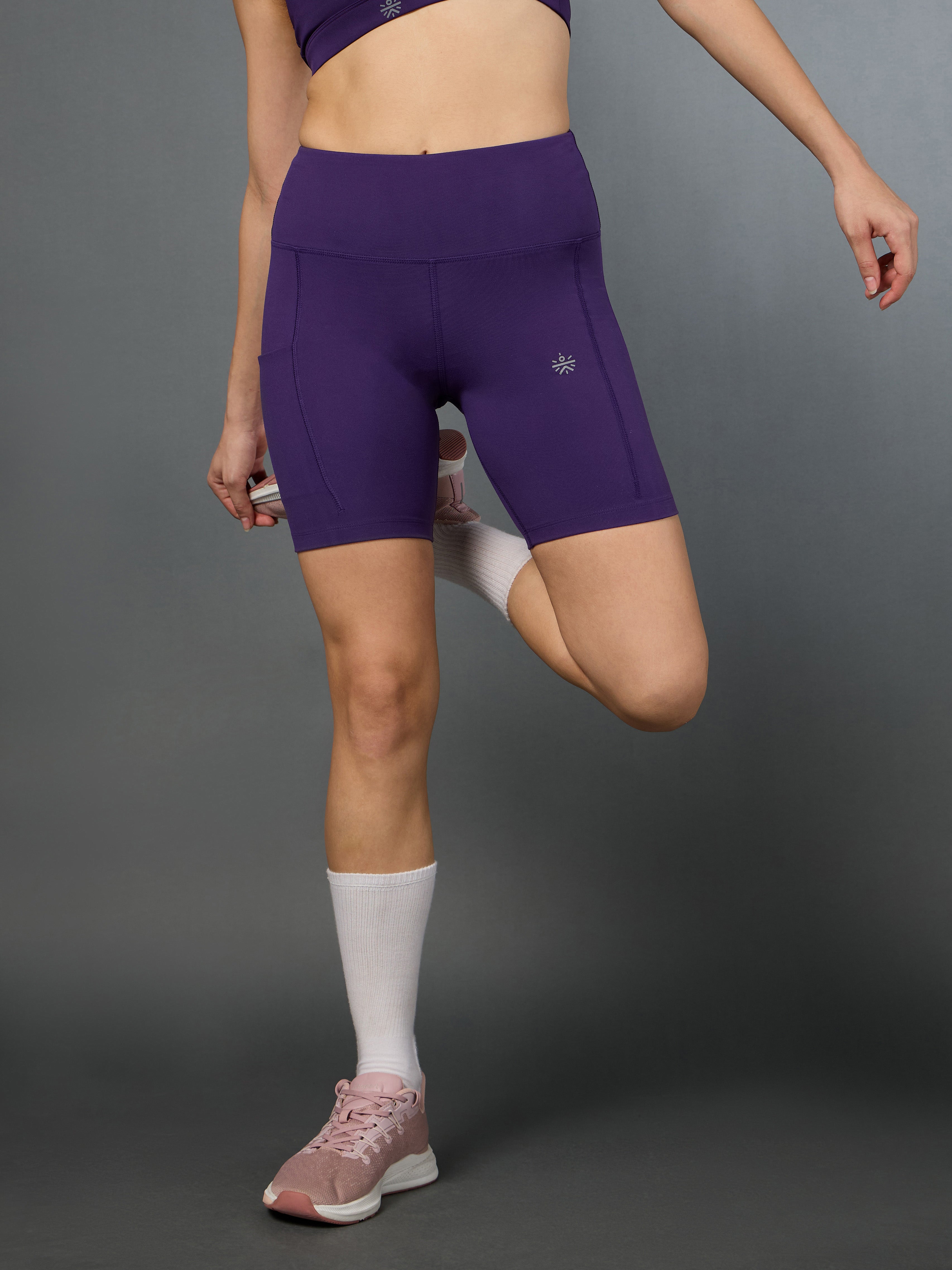 Women's Purple Performance Biker Shorts