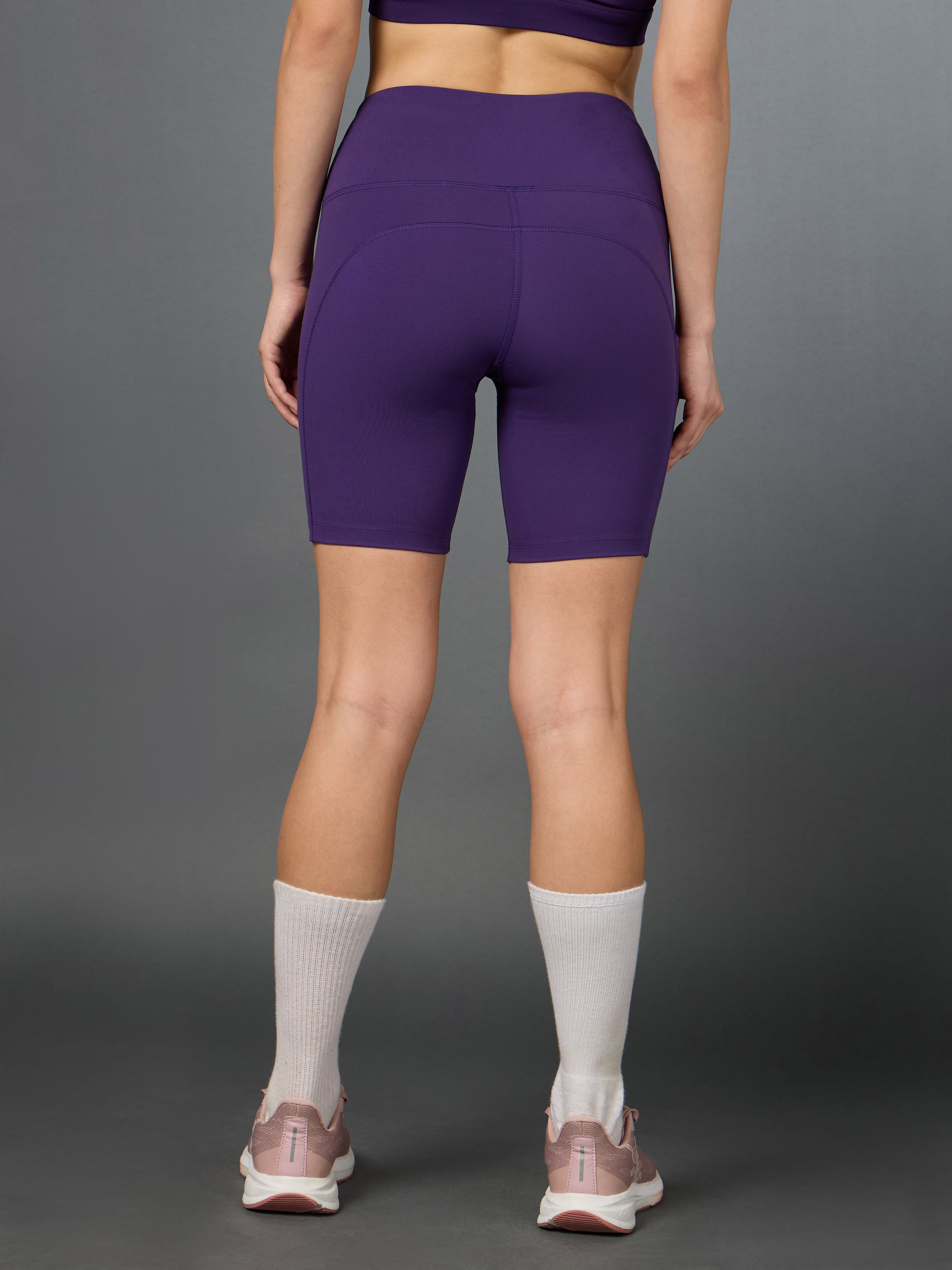 Women's Purple Performance Biker Shorts