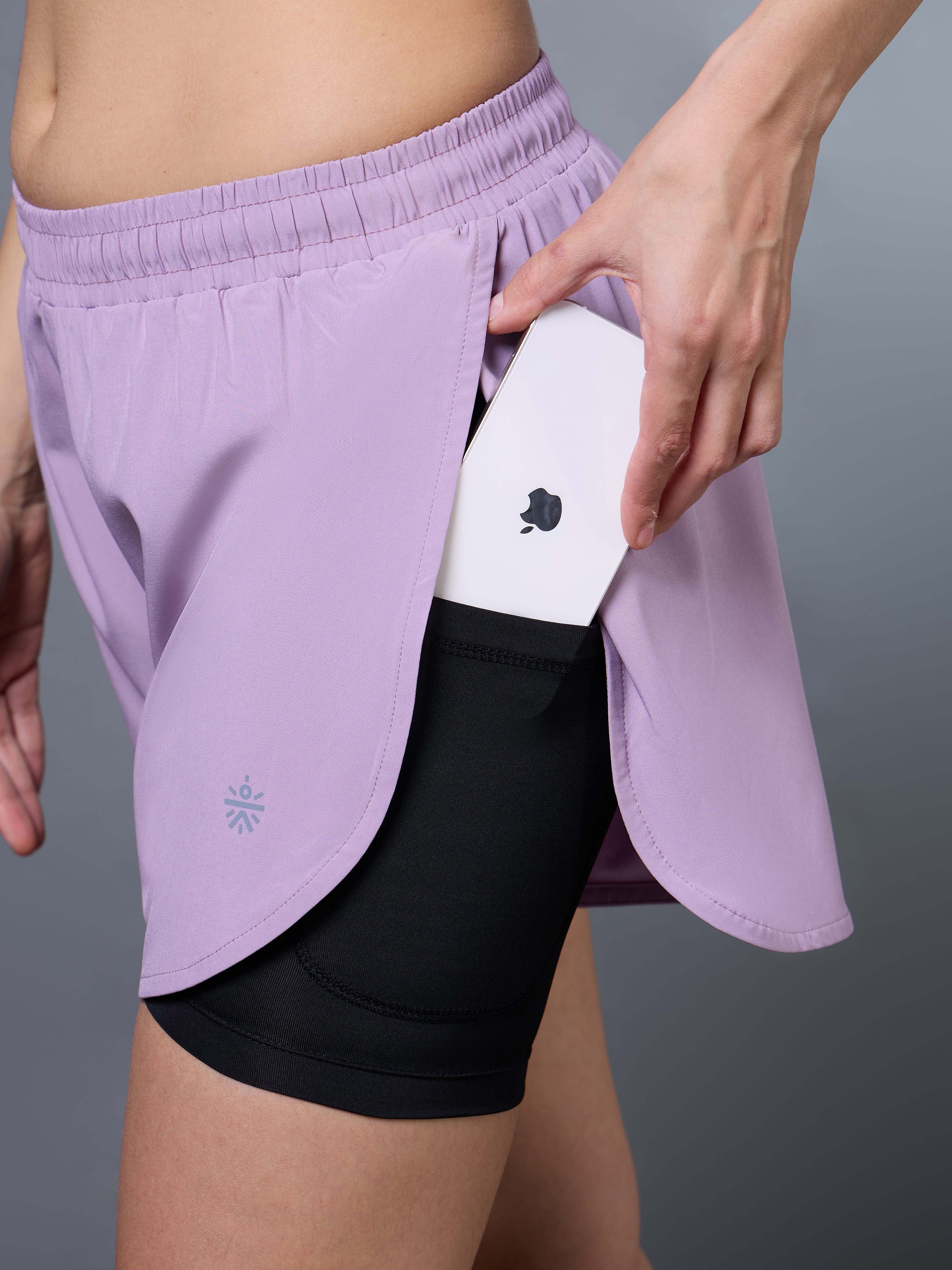 Women's Lavender Pro Running Shorts