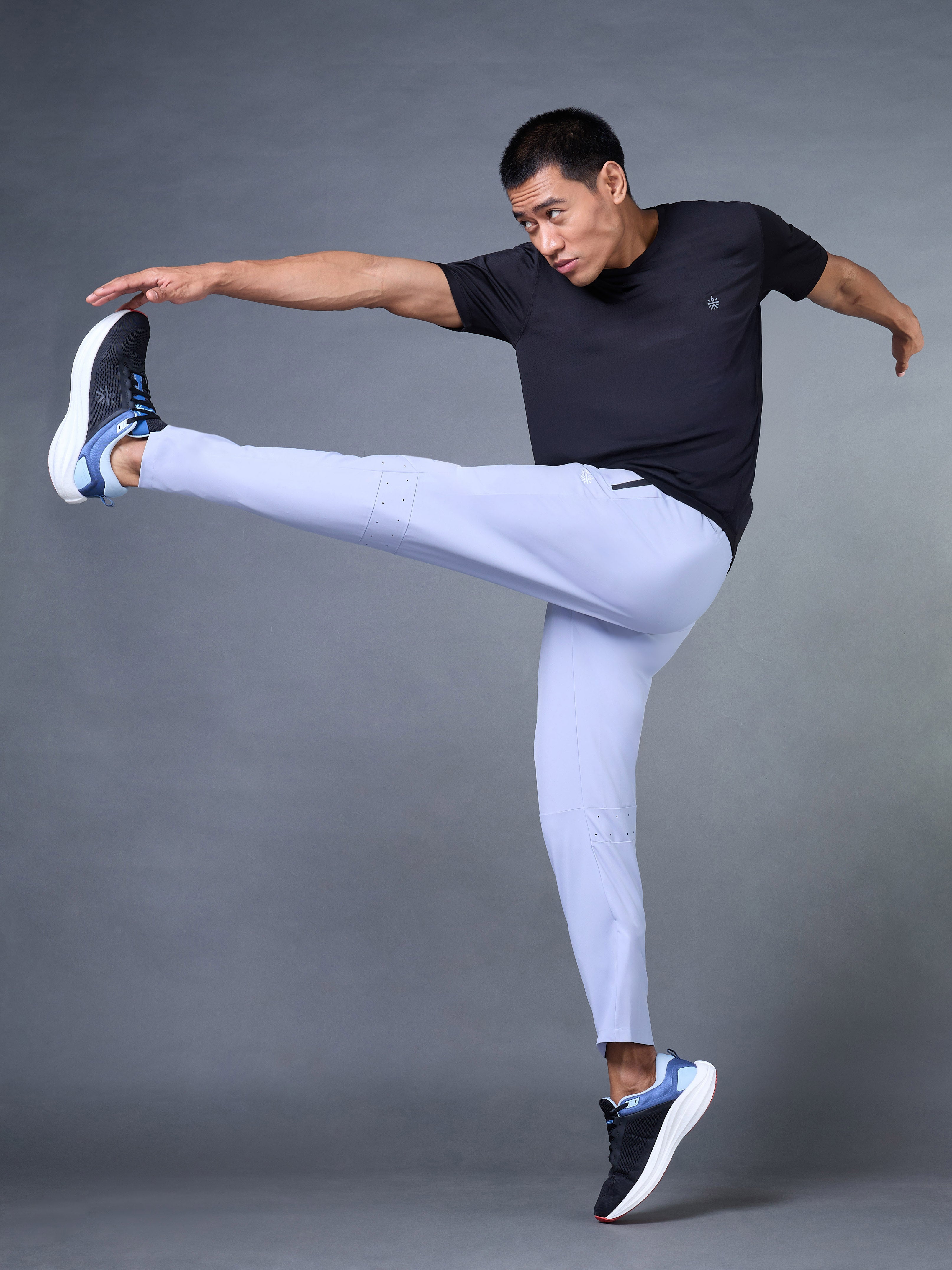 Men's Blue High Flex Training Performance Trackpants