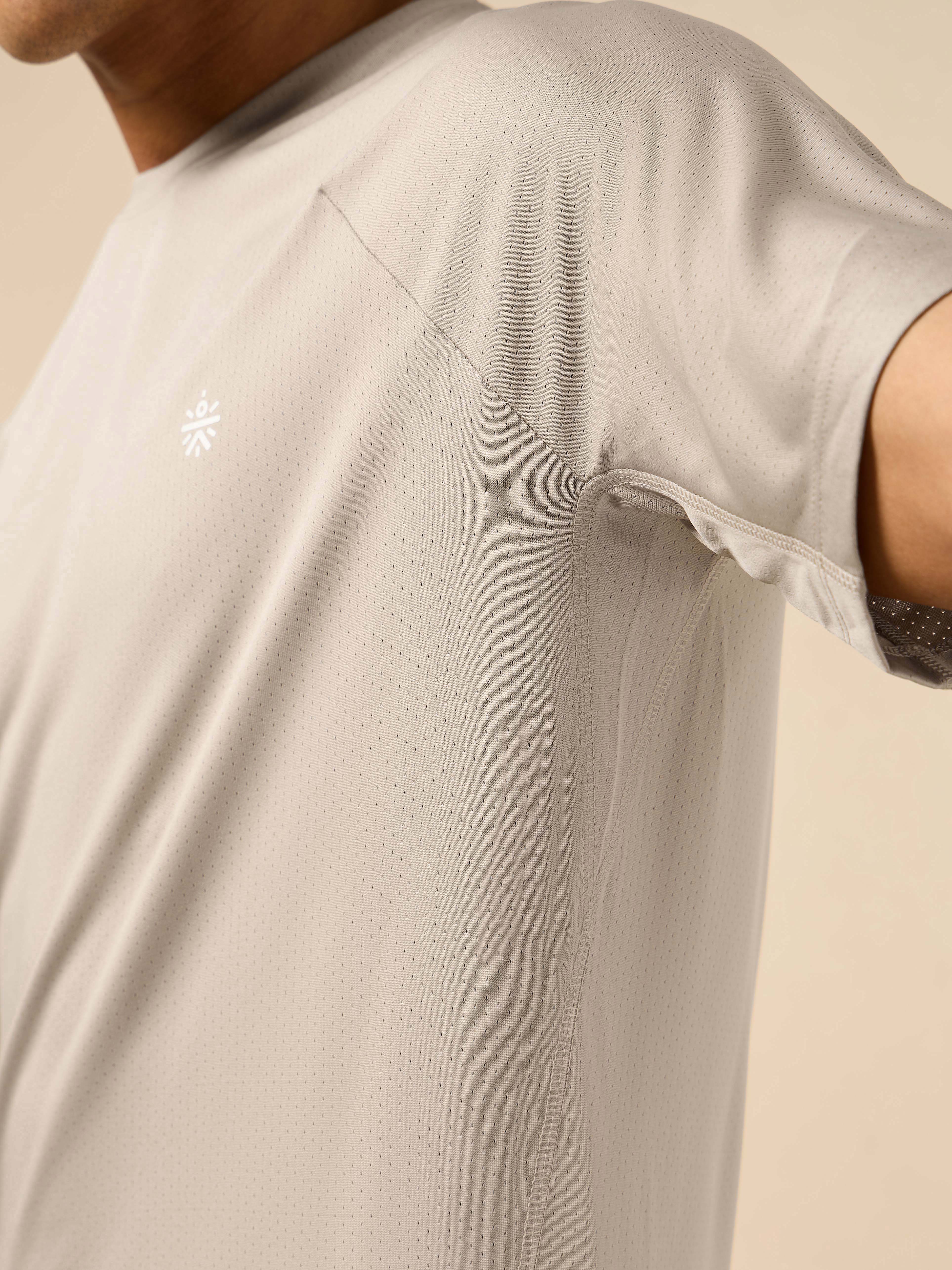 Men's Beige Functional Training T-shirt