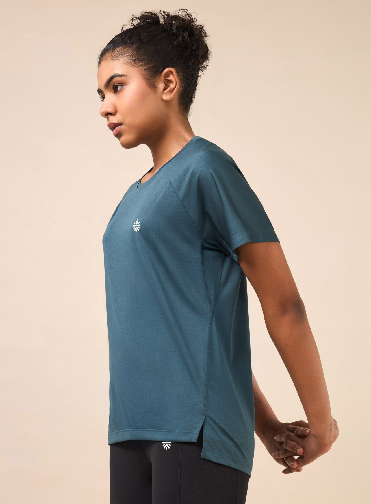 Women's Technical Knit Teal Run On T-shirt