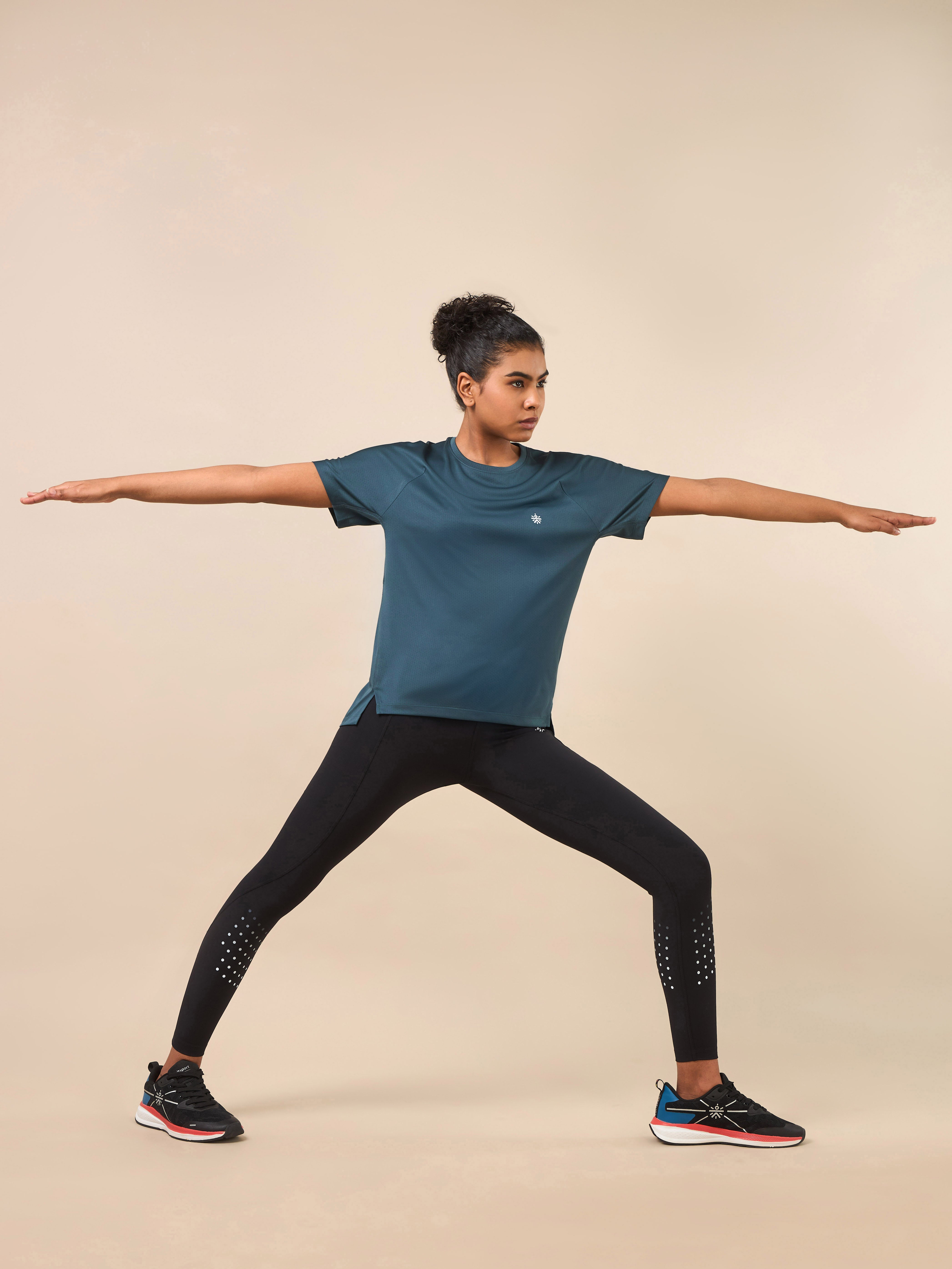 Women's Technical Knit Teal Run On T-shirt