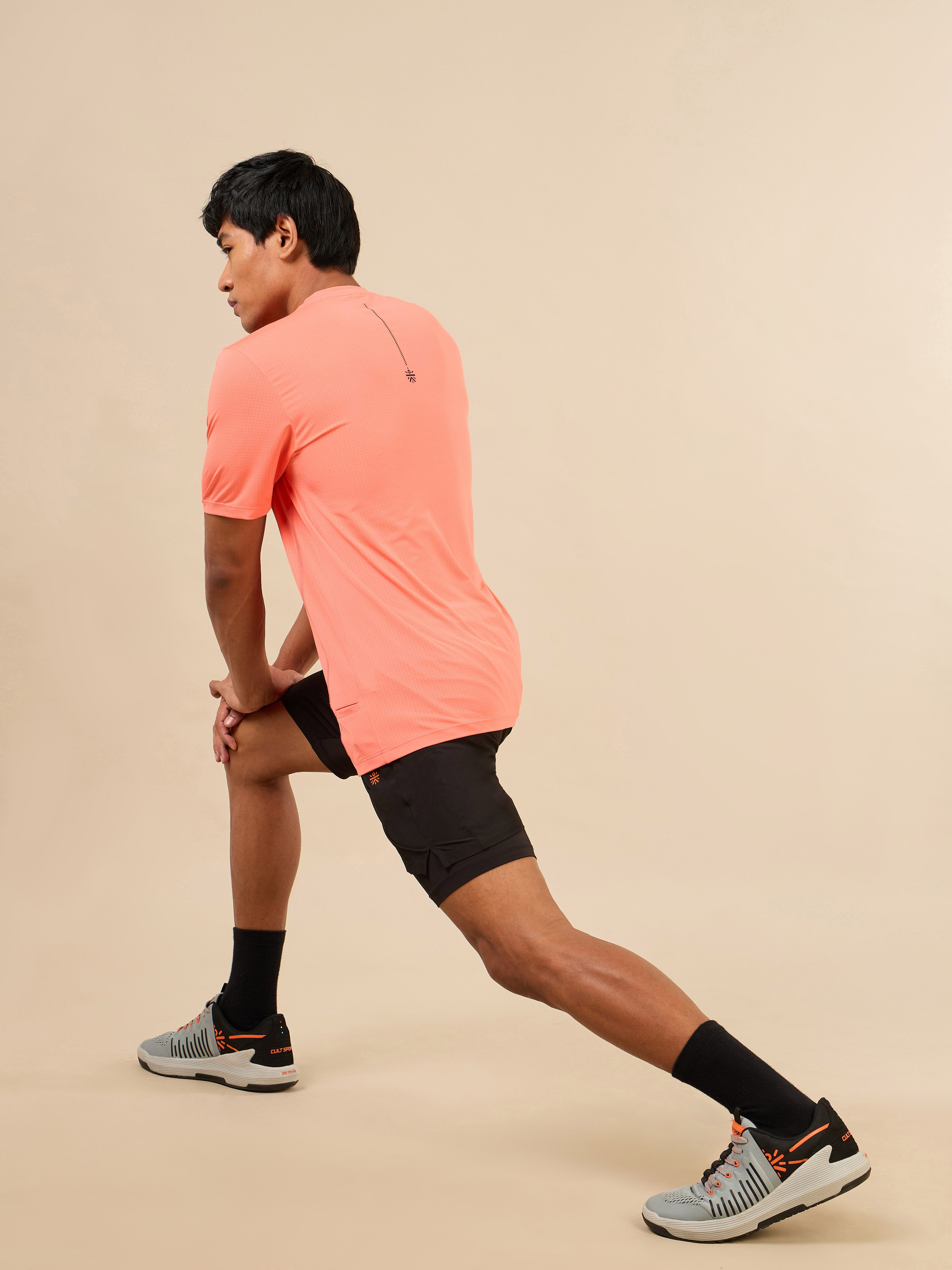 Men's Orange Fit Grip Training T-shirt