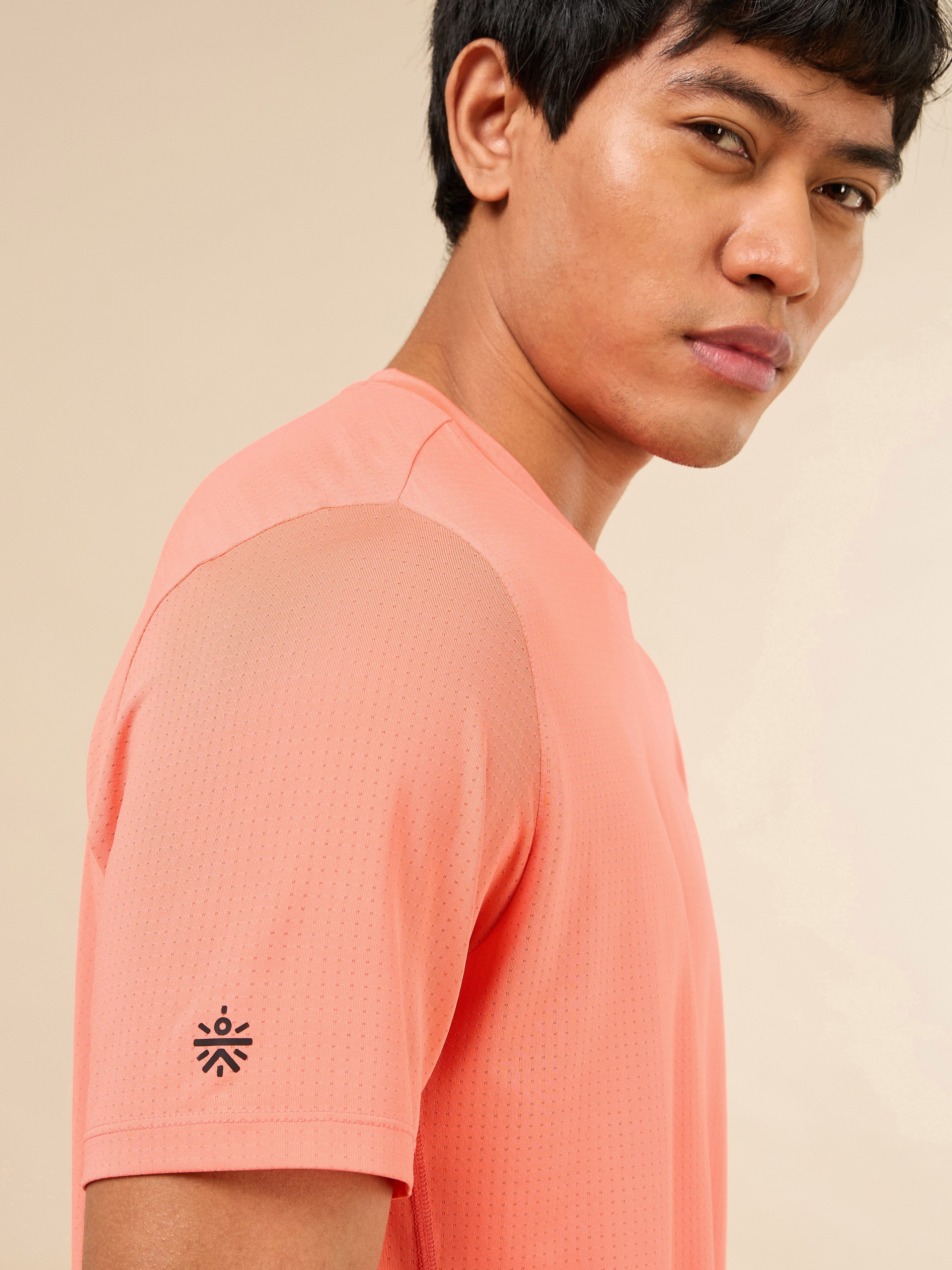 Men's Orange Fit Grip Training T-shirt