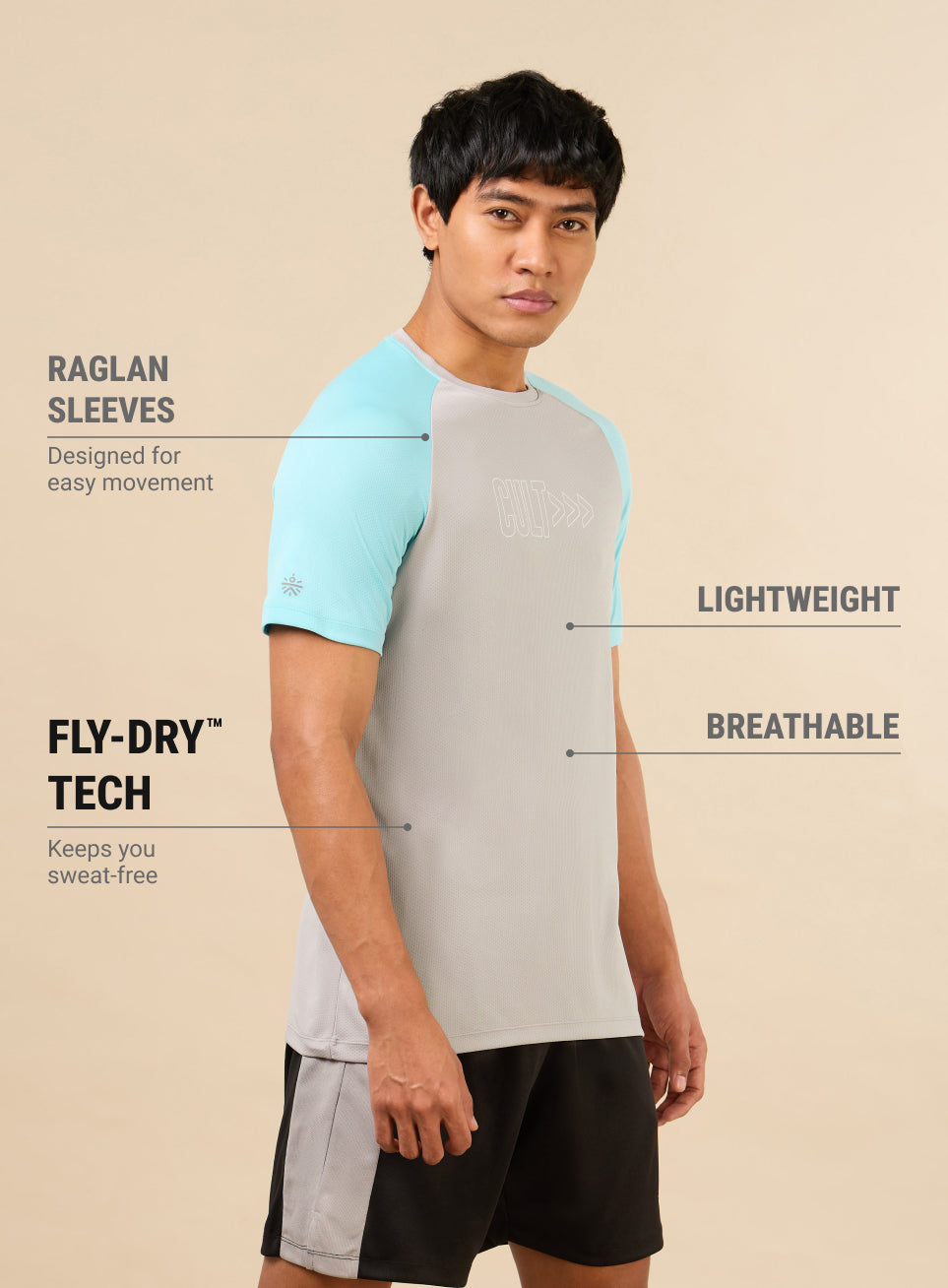 Men's Grey Fit First Training T-shirt