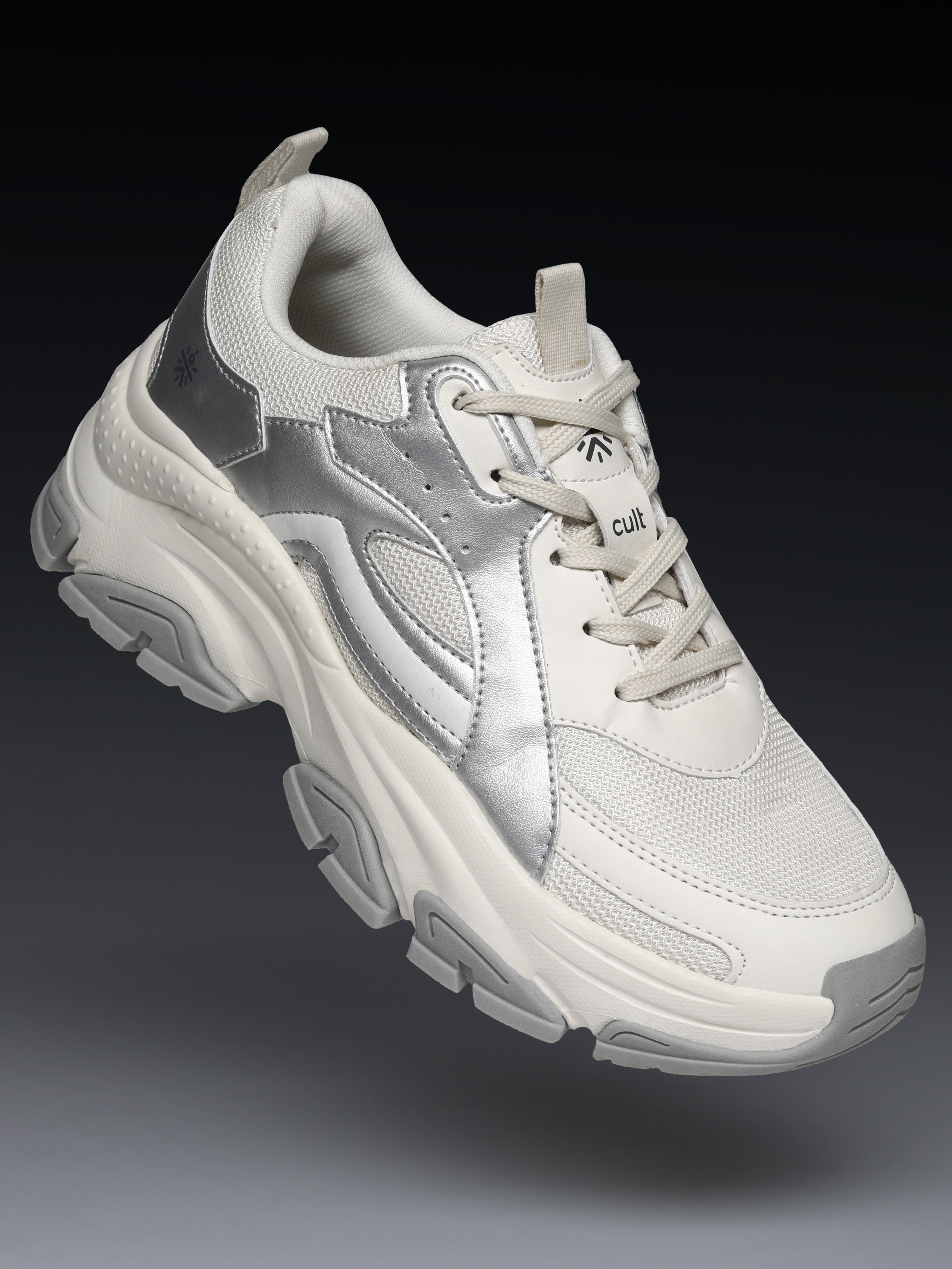 cult Women's Luna Sneakers - Off White/Silver