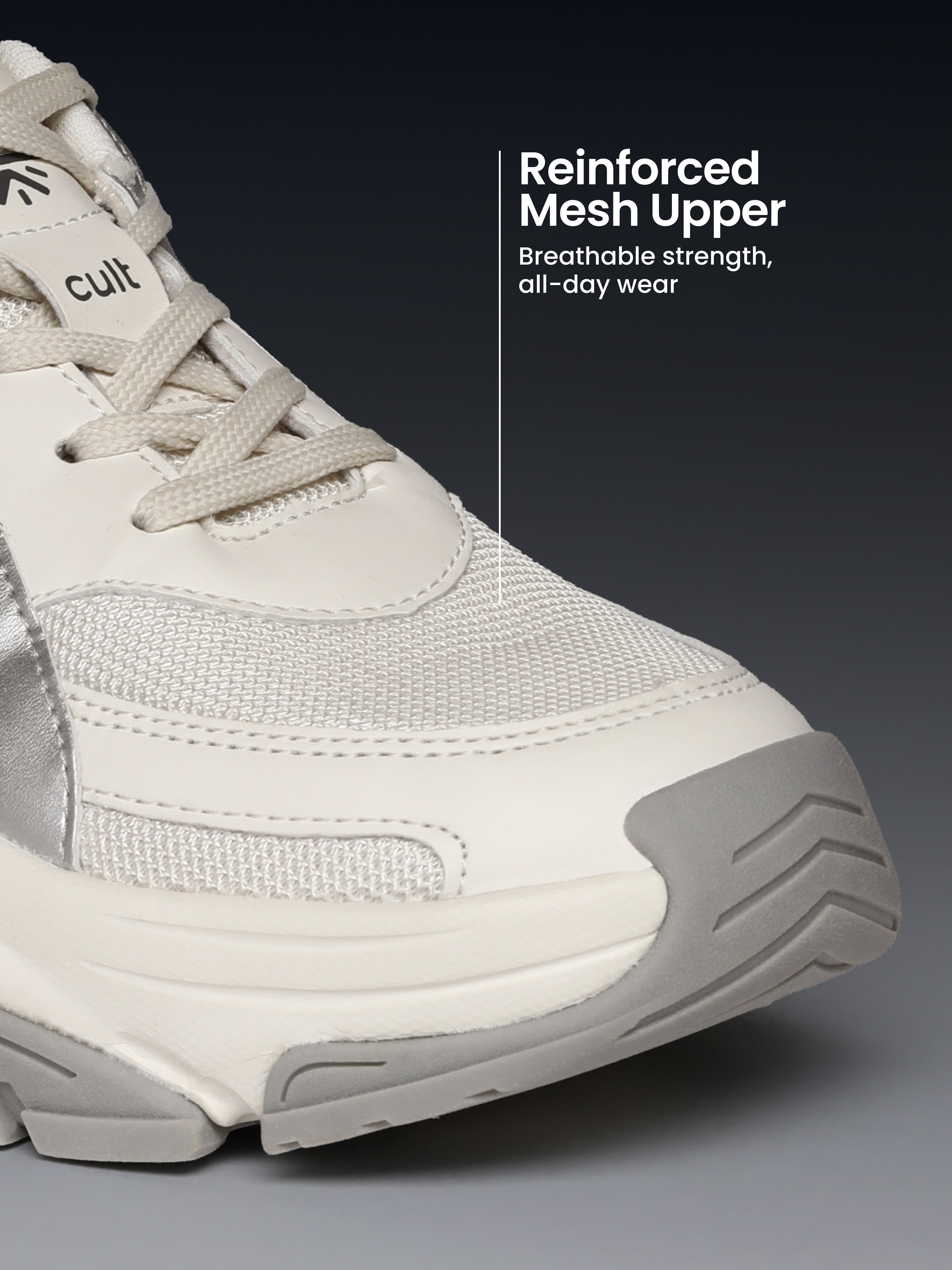 cult Women's Luna Sneakers - Off White/Silver