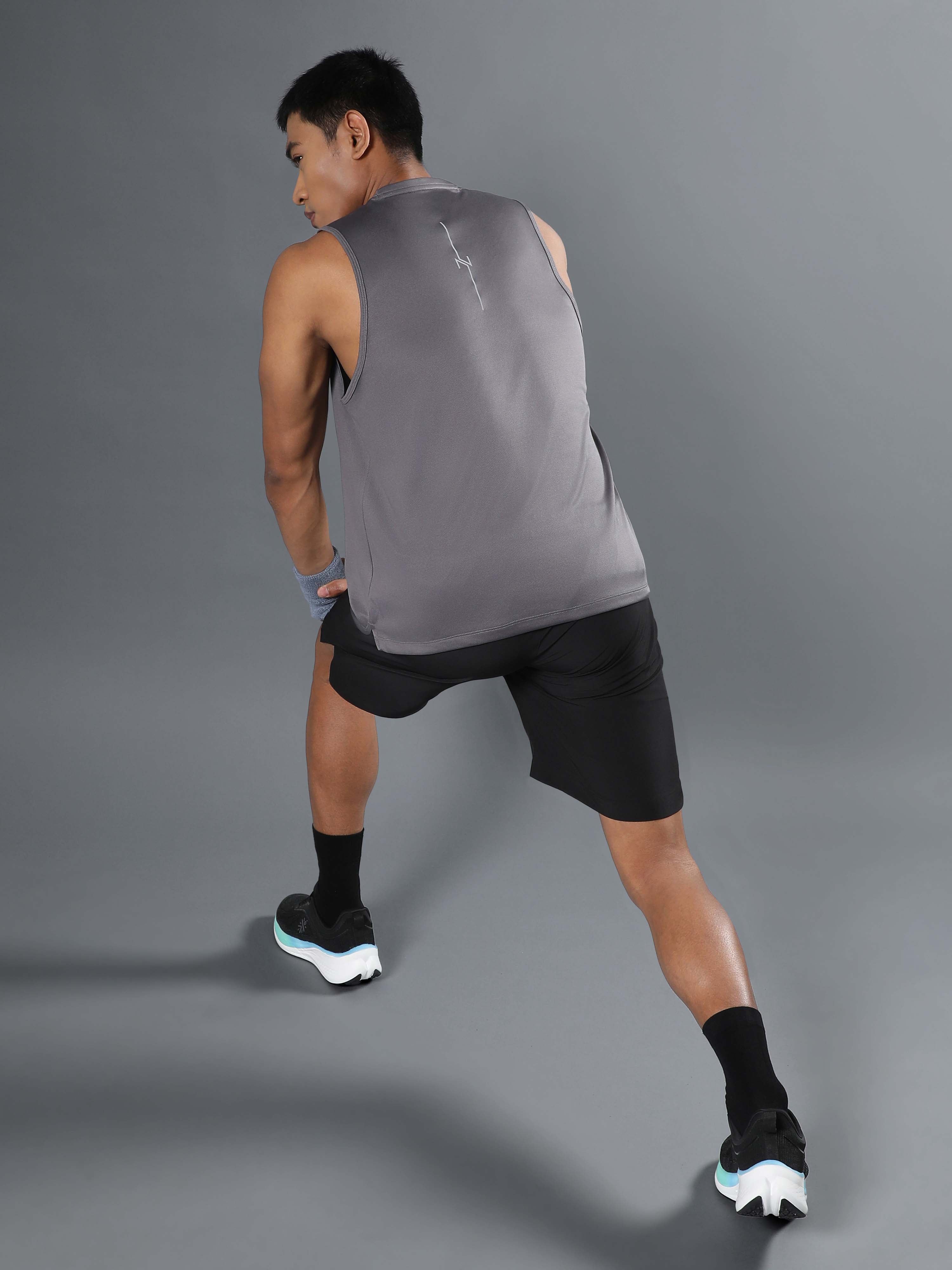 Men's Dark Grey Runner's Pro Tank