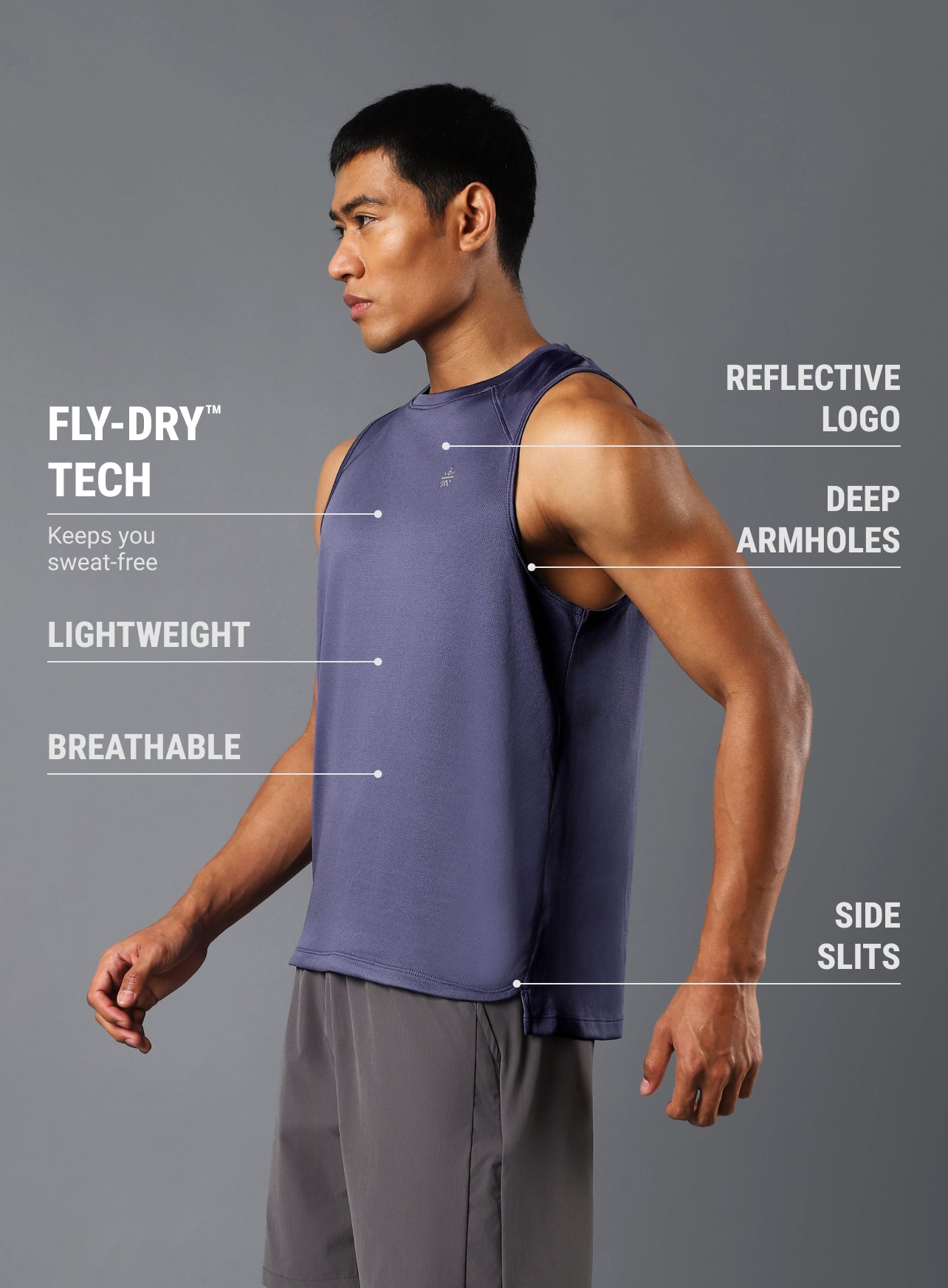 Men's Purple Runner's Pro Tank