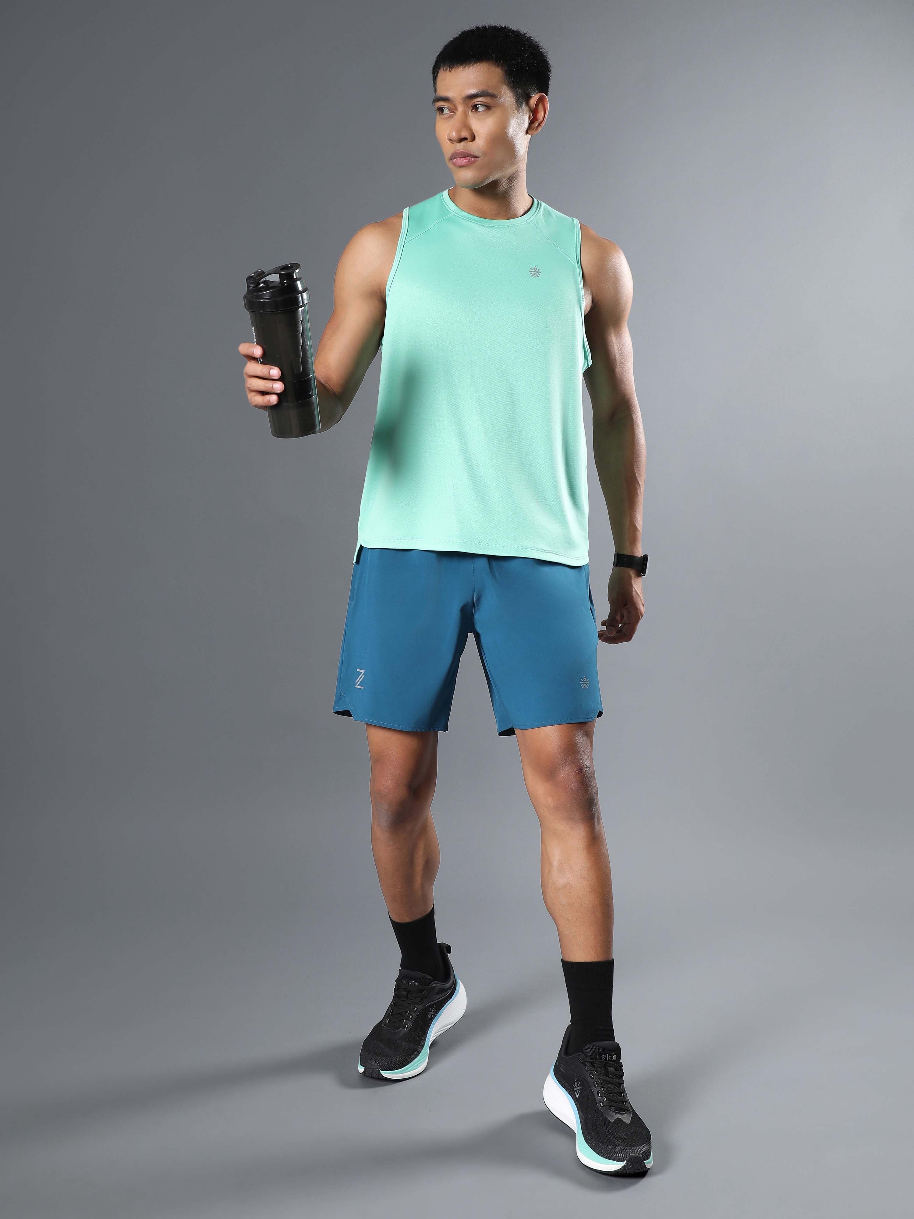 Men's Green Runner's Pro Tank