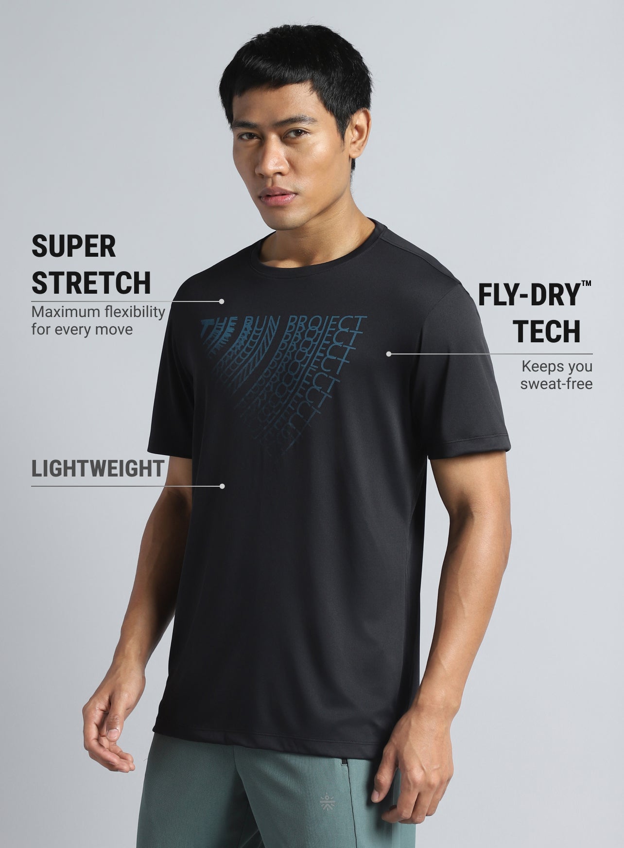 Men's Black The Run Project T-shirt