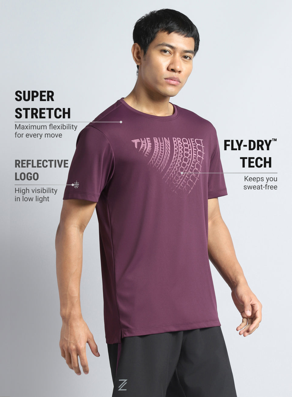 Men's Wine The Run Project T-shirt