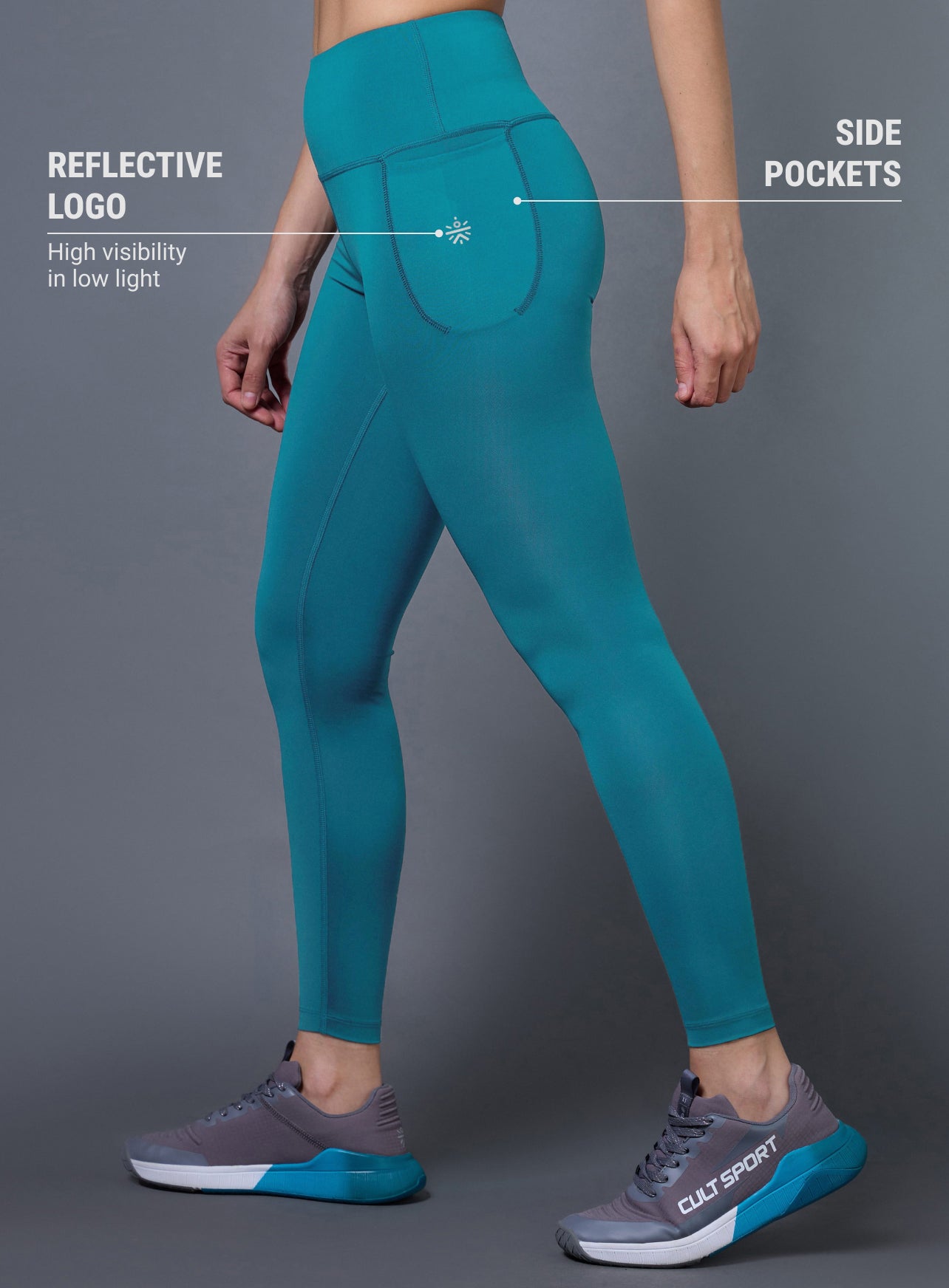 Women's Teal Runner's Essential Tights
