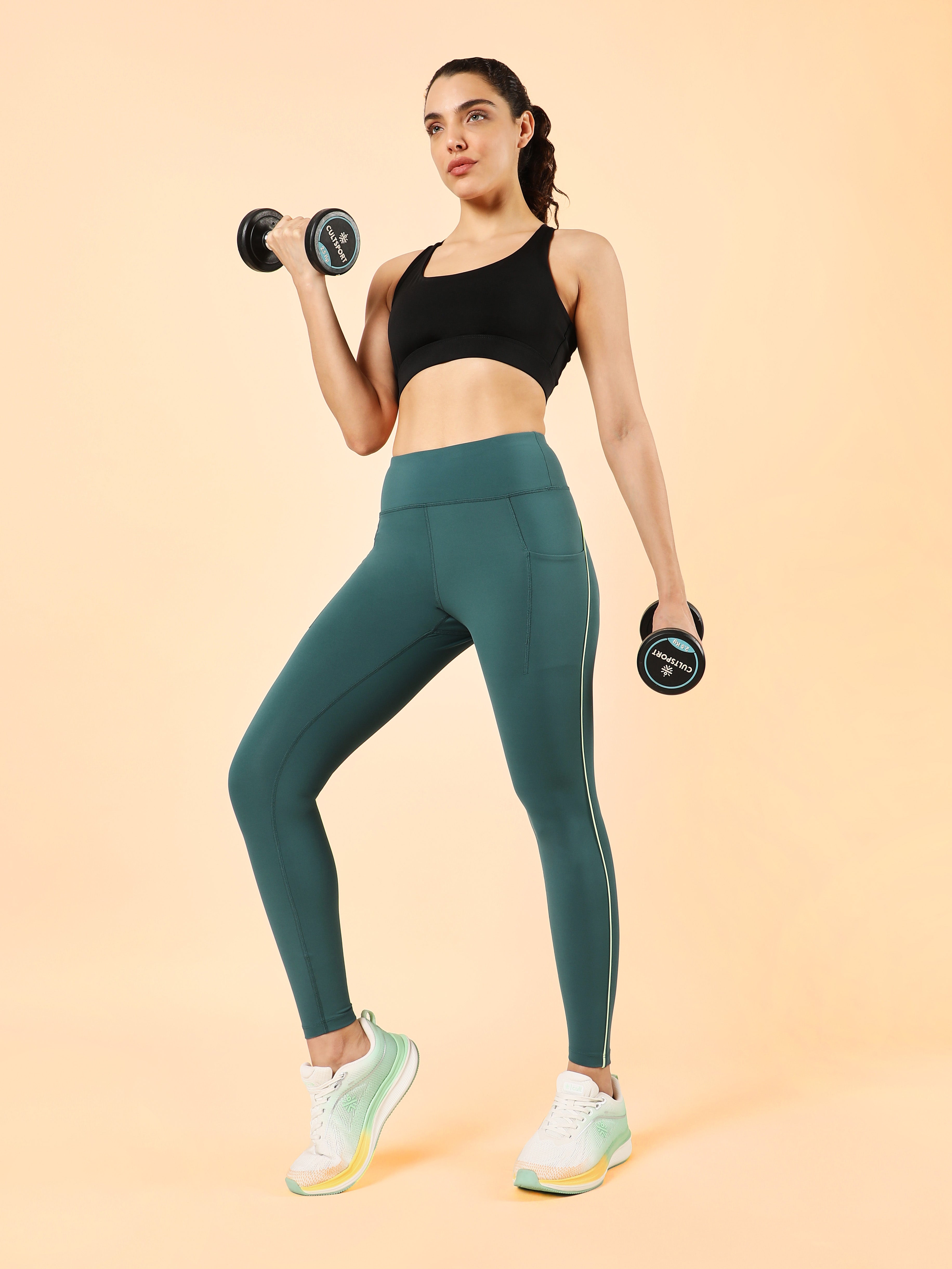 Women's Teal Train All Sculpted COMFlex Tights