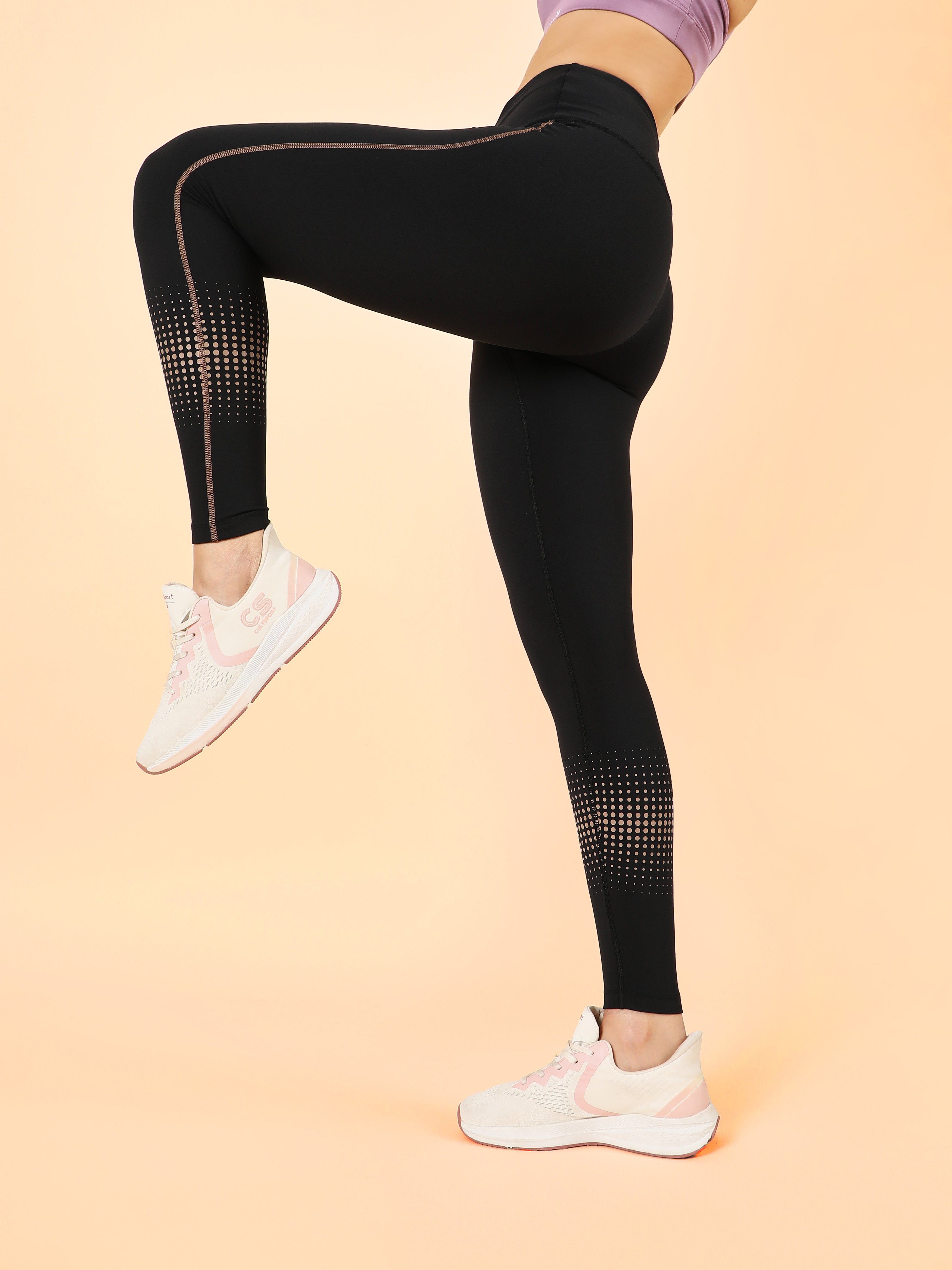Women's Black Energy Map Printed COMFlex Tights