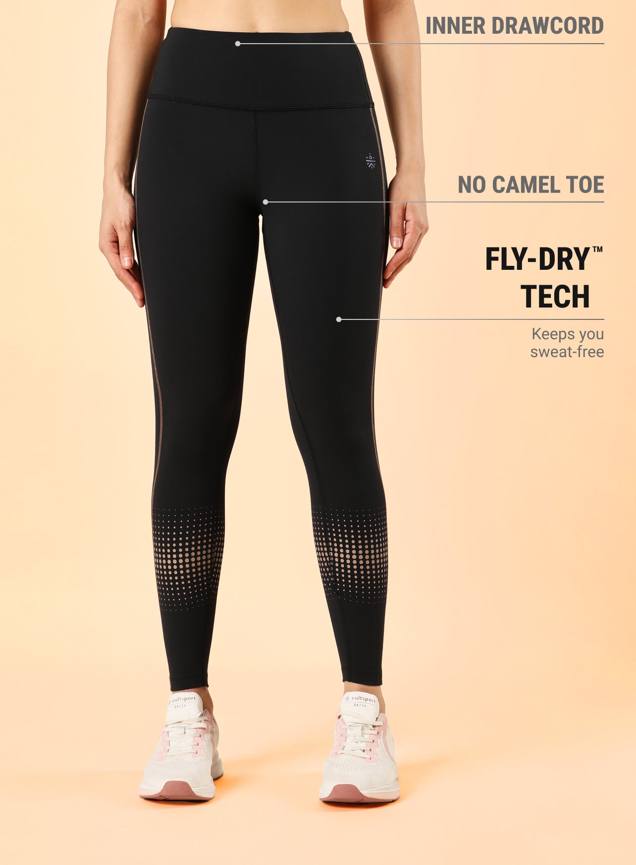 Women's Black Energy Map Printed COMFlex Tights