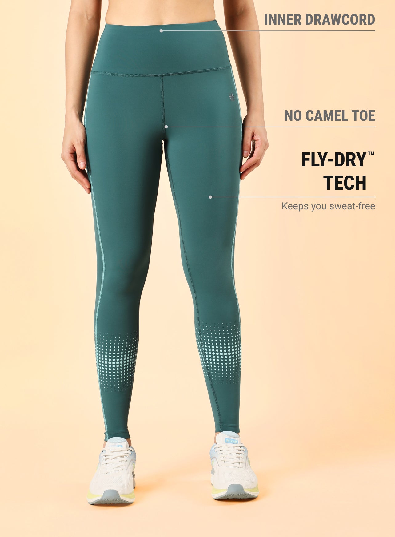 Women's Teal Energy Map Printed COMFlex Tights