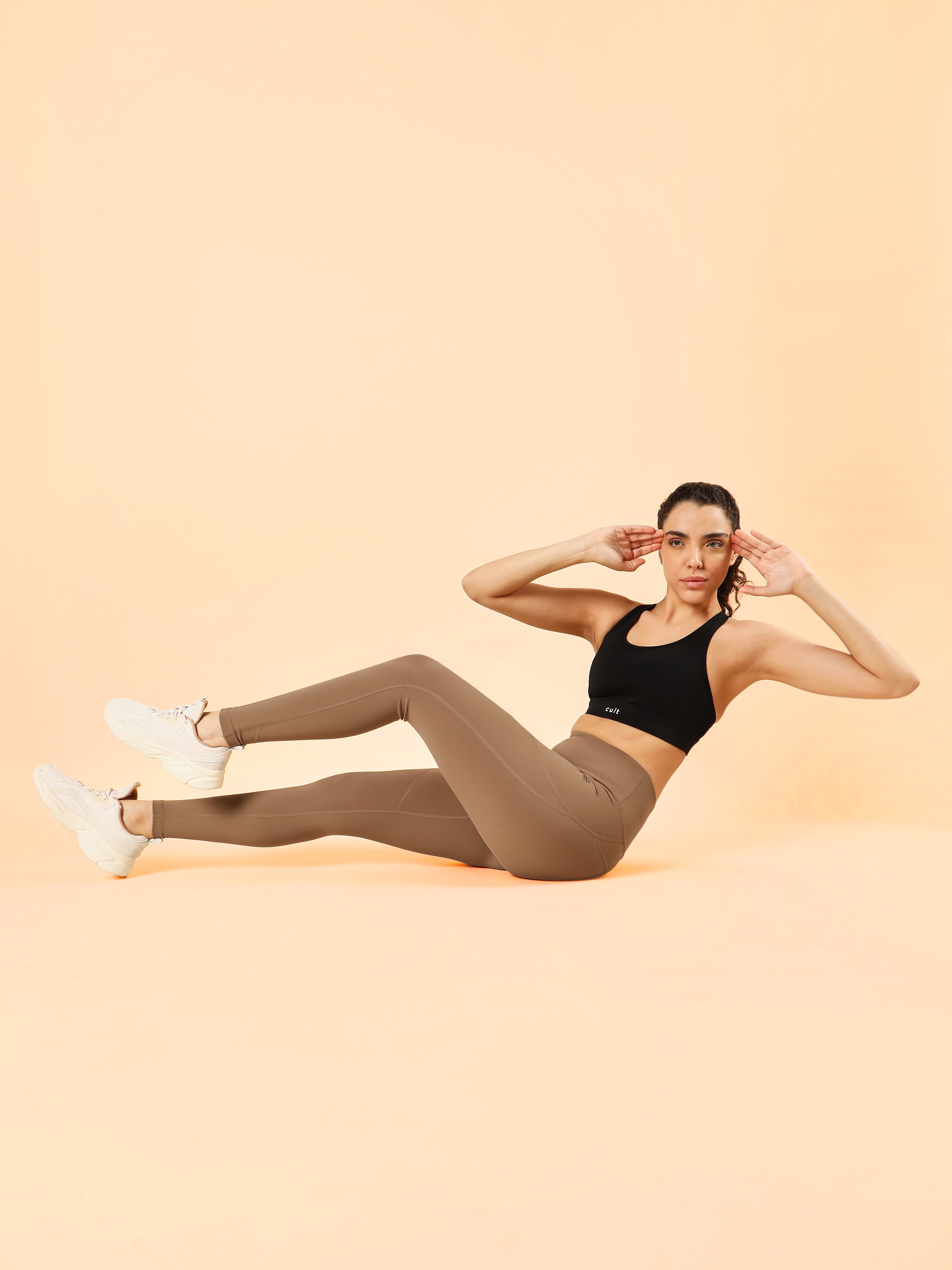 Women's Beige Train In Workout COMFlex Tights