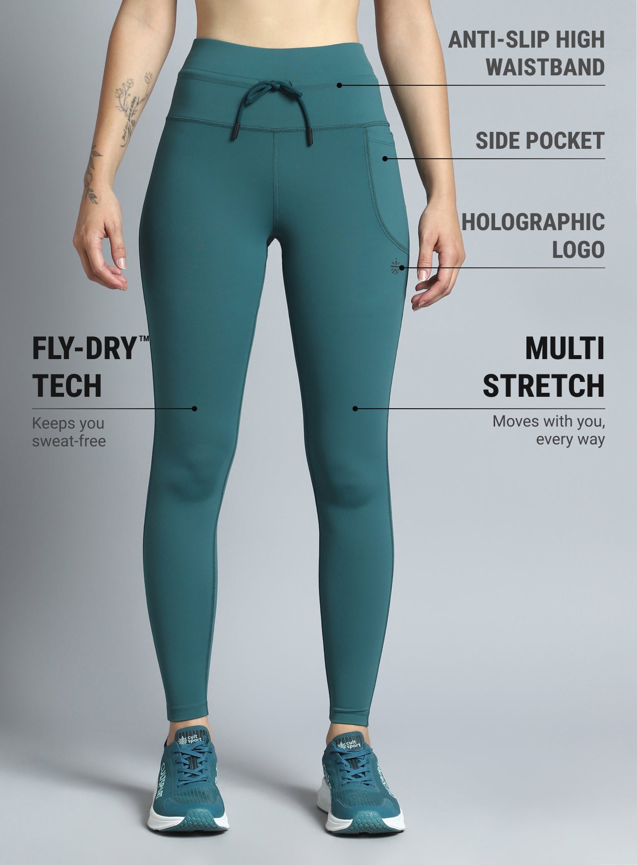 Women's Teal Performance Pro Training COMFlex Tights