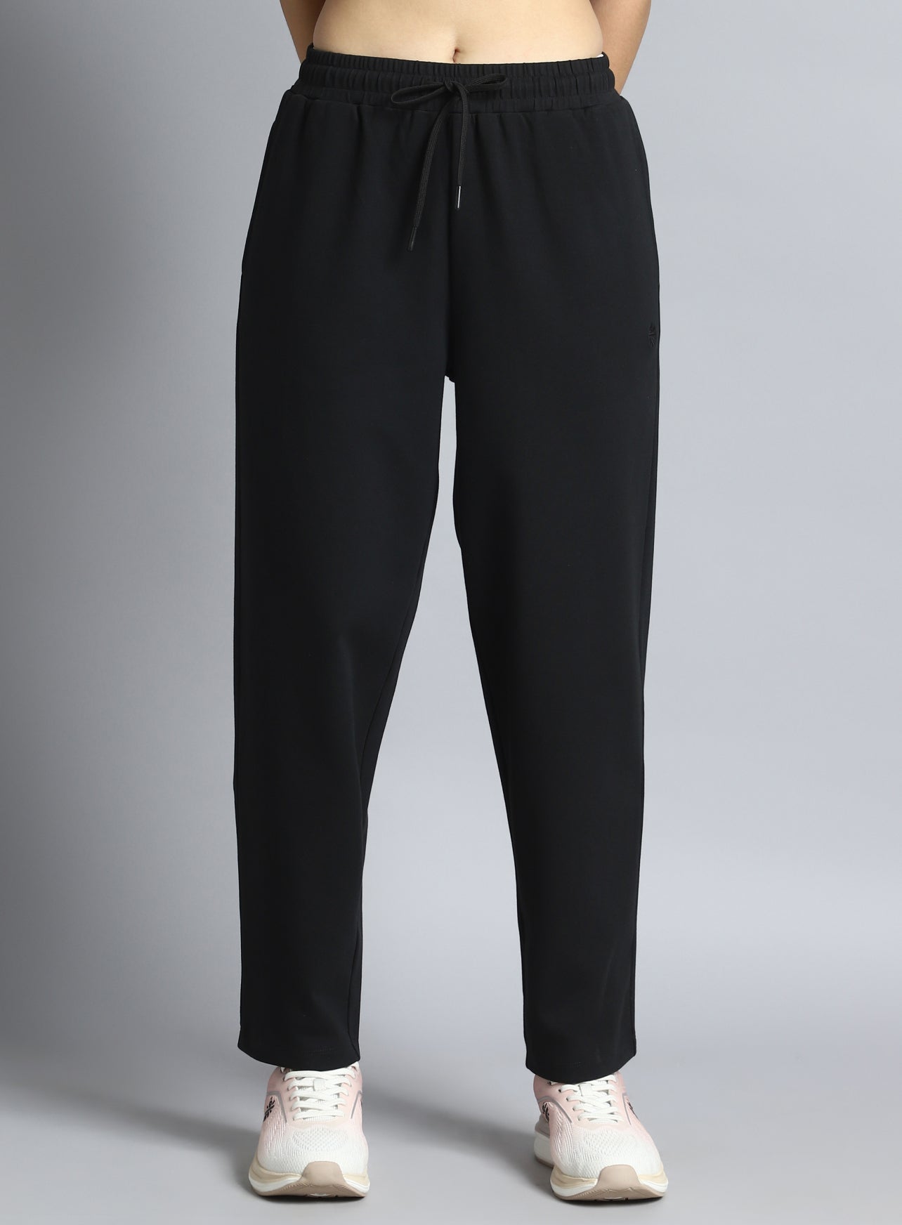 Women's Black Traveller Tapered Fit Trackpants