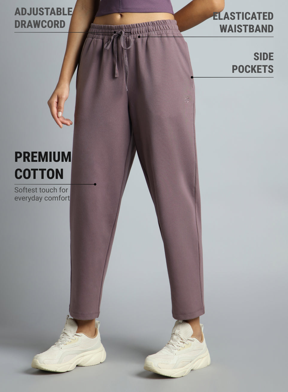 Women's Pink Traveller Tapered Fit Trackpants