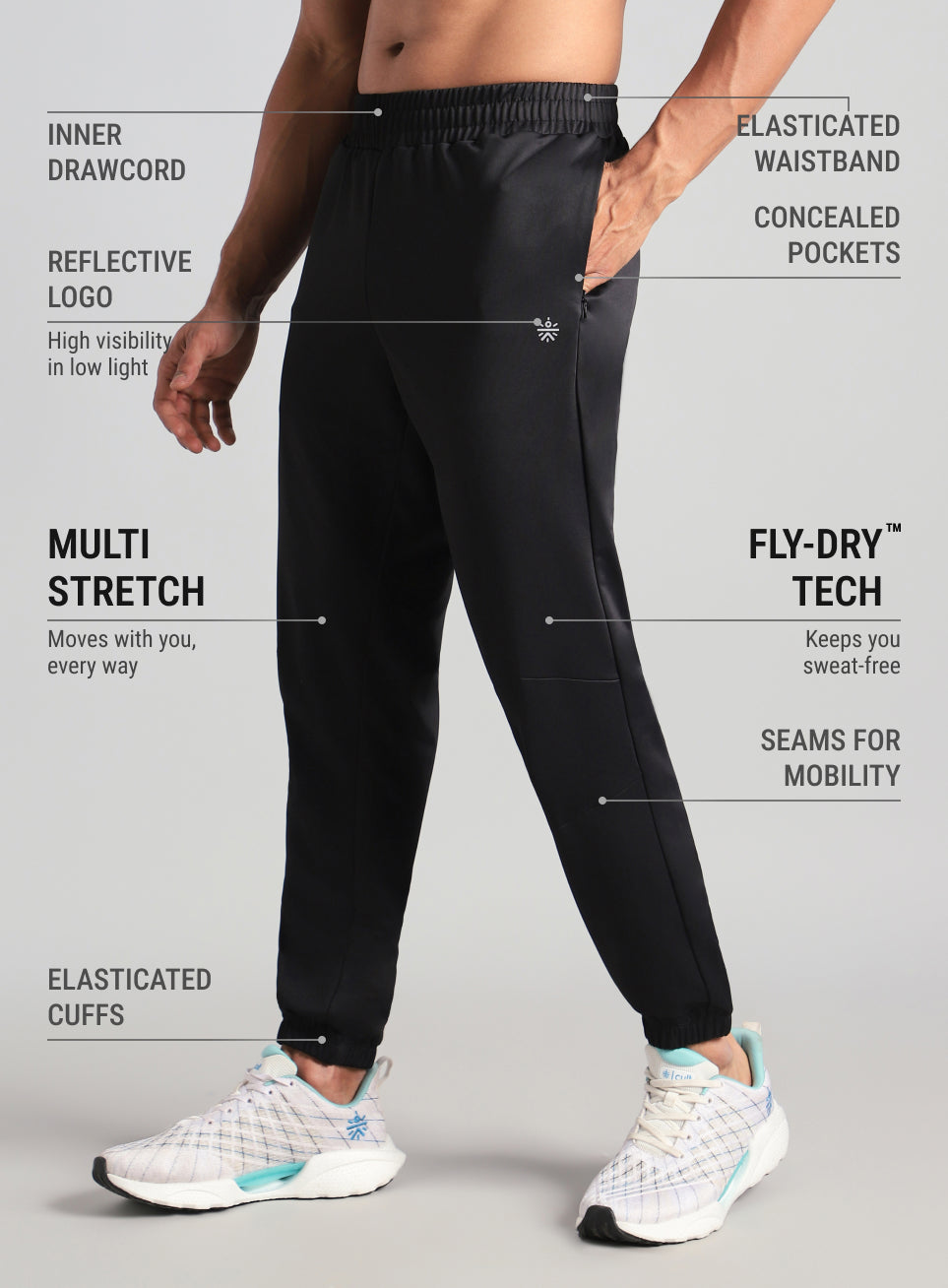 Men's Black Runner's Pro Joggers