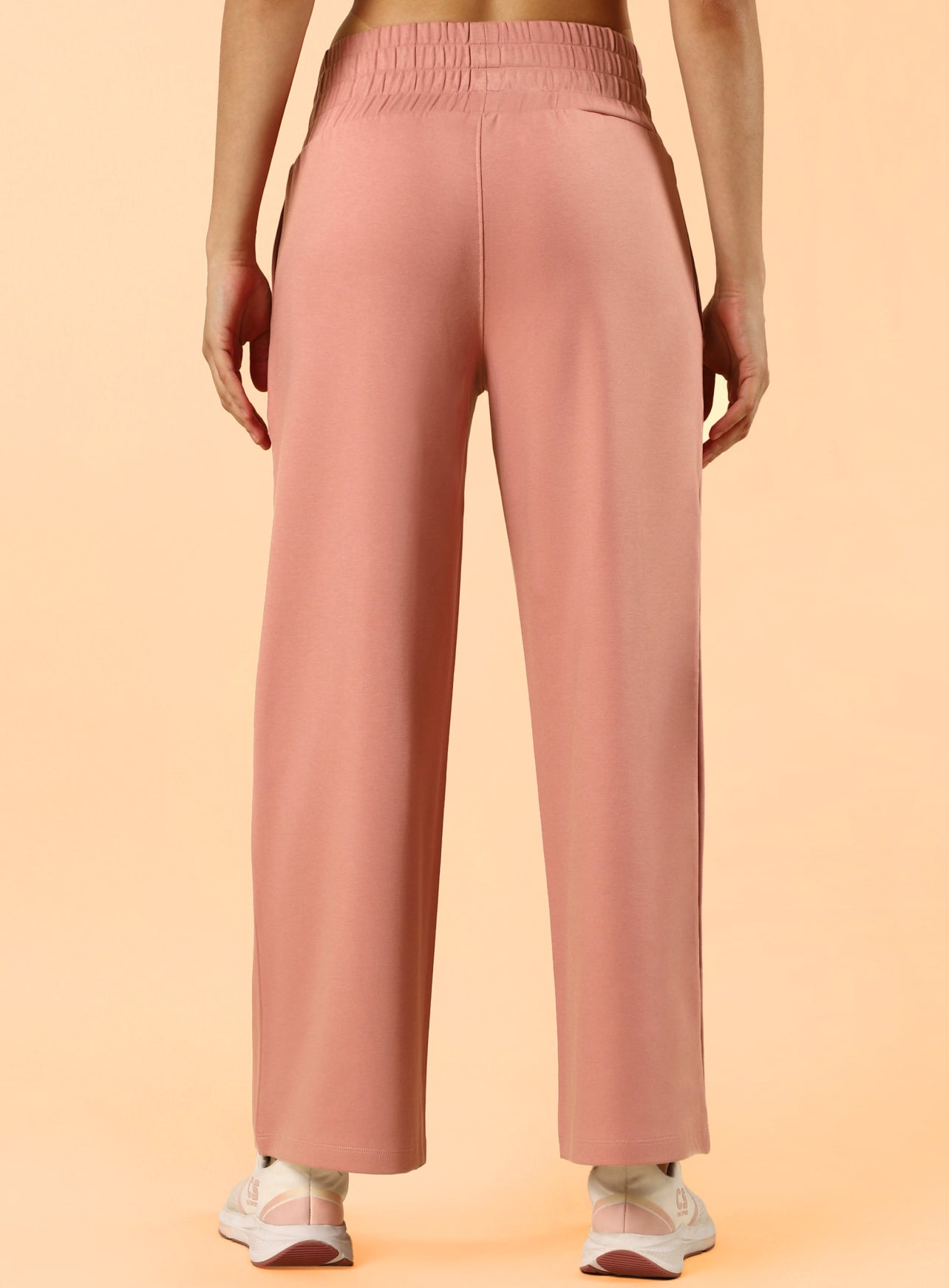 Women's Pink Flex Premium Wide Leg High Waist Pants