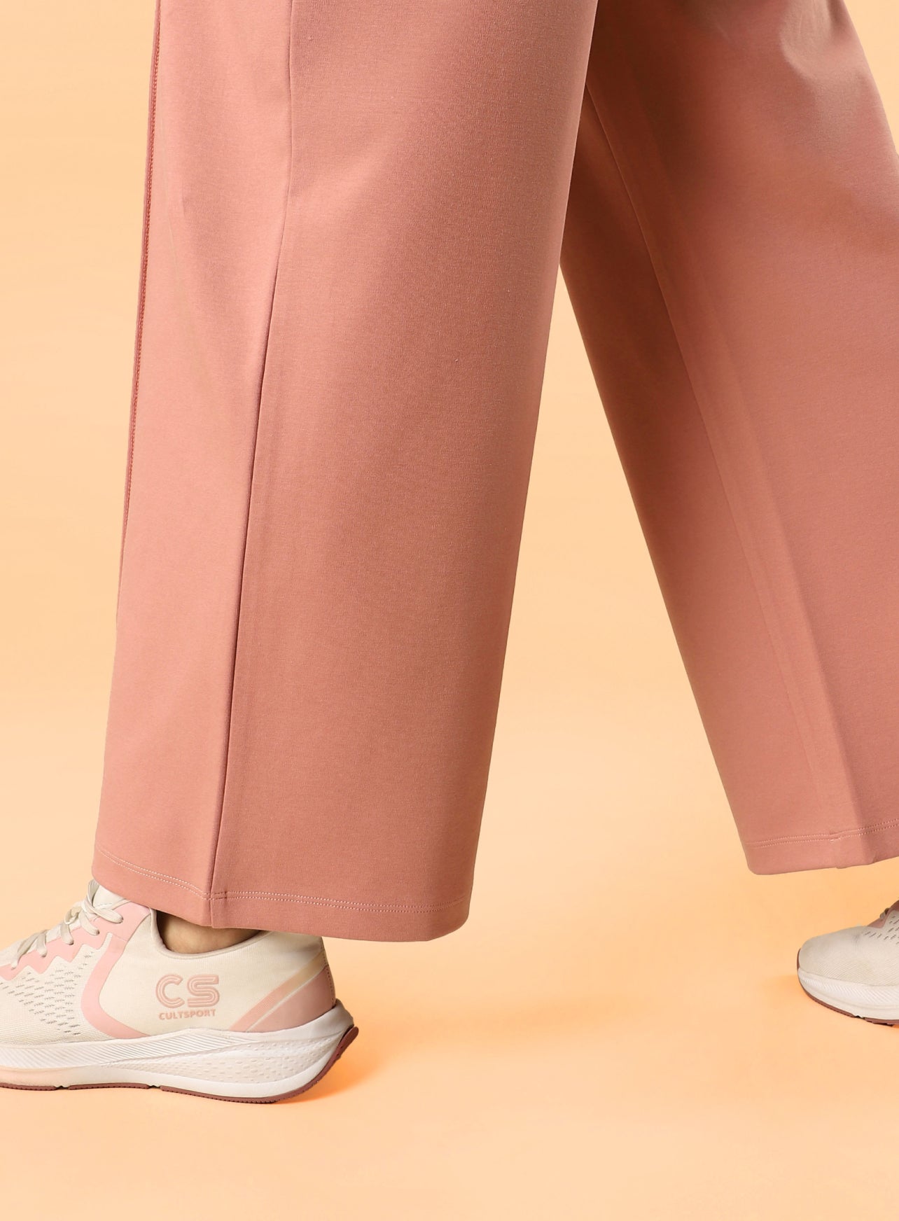 Women's Pink Flex Premium Wide Leg High Waist Pants